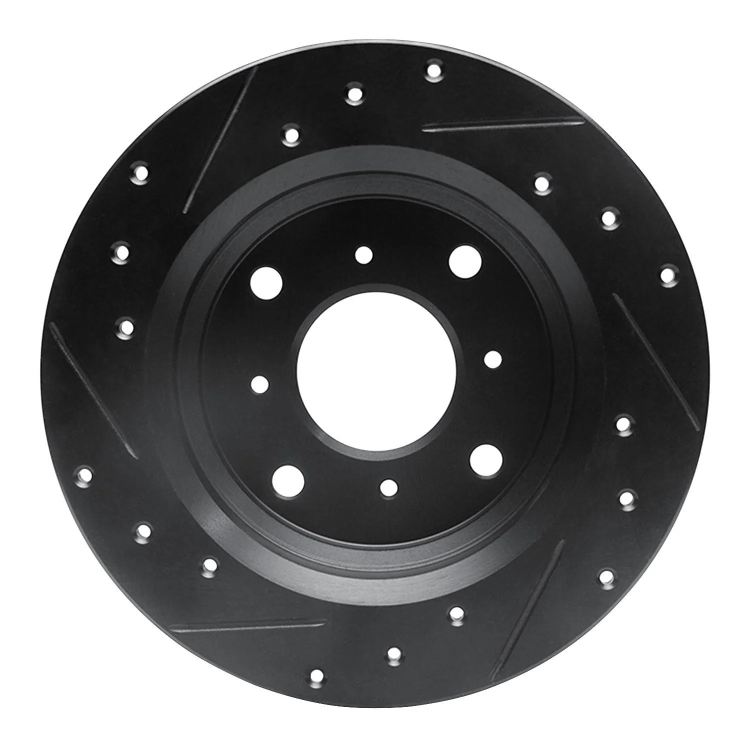 R1 Concepts 86-96 Acura Legend Rear Right Drilled & Slotted Black Brake Rotor - Image 2