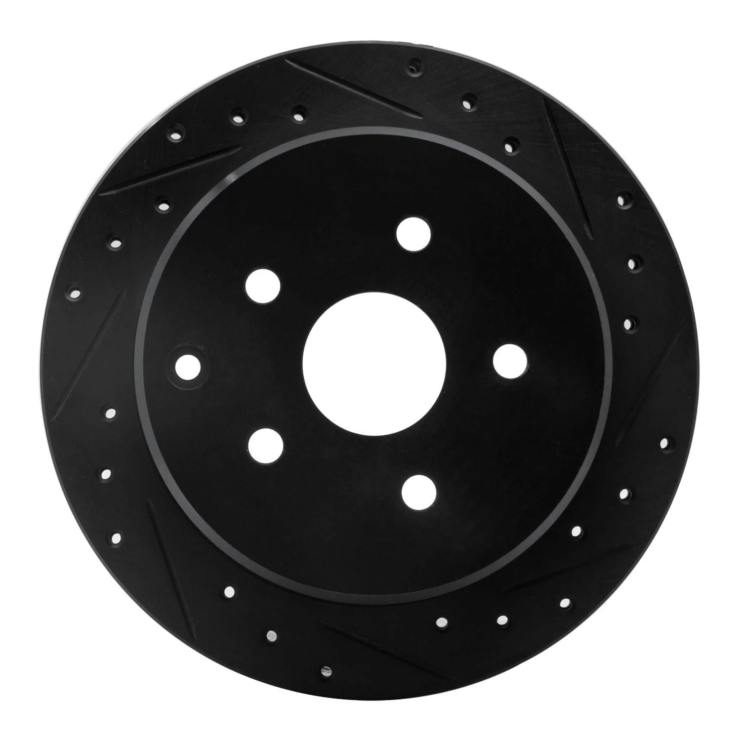 R1 Concepts 86-97 Toyota Previa Rear Right Drilled & Slotted Black Brake Rotor