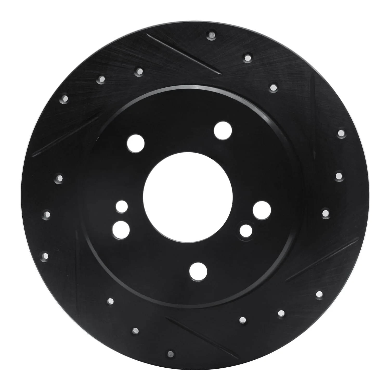 R1 Concepts 87-15 Chrysler Crossfire Rear Right Drilled & Slotted Black Brake Rotor
