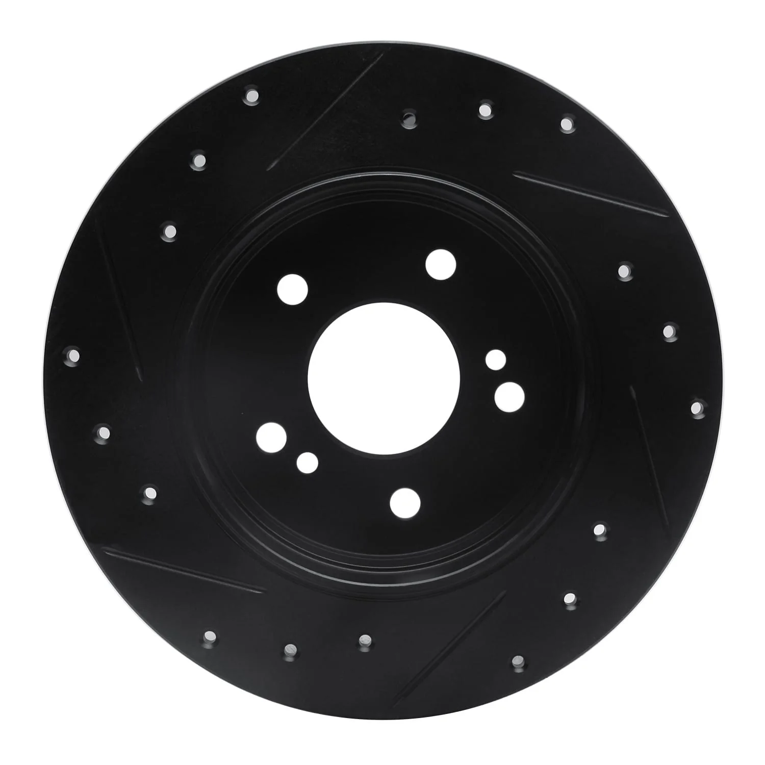R1 Concepts 87-15 Chrysler Crossfire Rear Right Drilled & Slotted Black Brake Rotor - Image 2