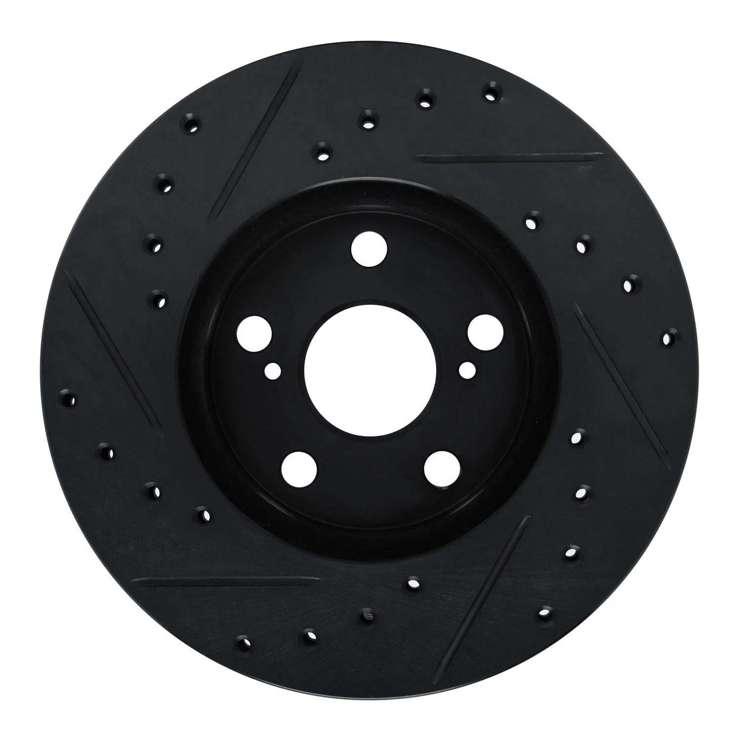 R1 Concepts 87-87 Toyota Camry Front Right Drilled & Slotted Black Brake Rotor - Image 2