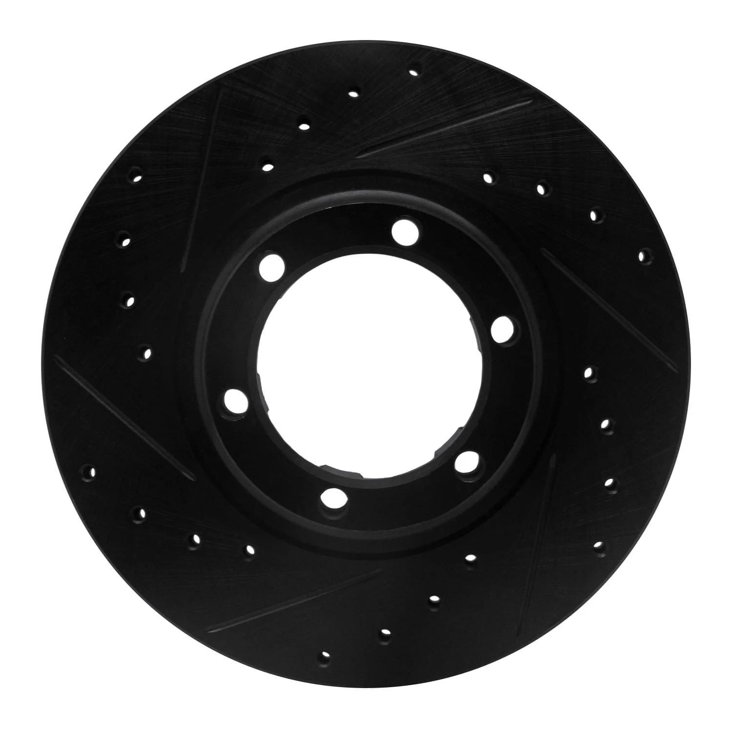 R1 Concepts 87-89 Dodge Raider Front Left Drilled & Slotted Black Brake Rotor
