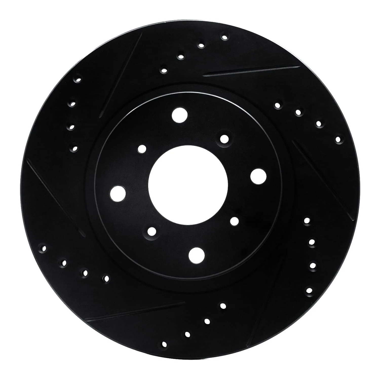 R1 Concepts 87-90 Acura Legend Front Left Drilled & Slotted Black Brake Rotor