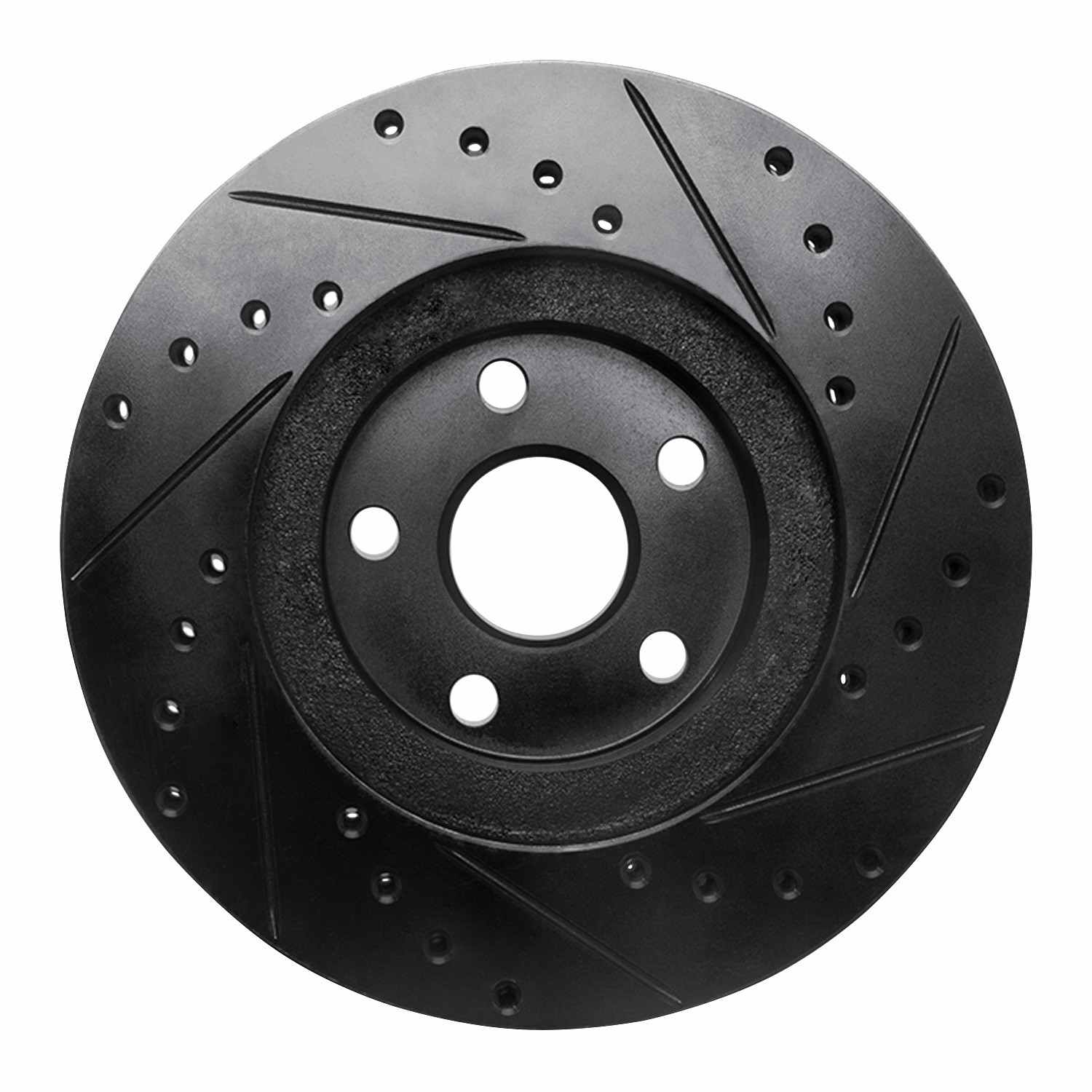 R1 Concepts 87-91 Lexus ES250 Front Left Drilled & Slotted Black Brake Rotor - Image 2