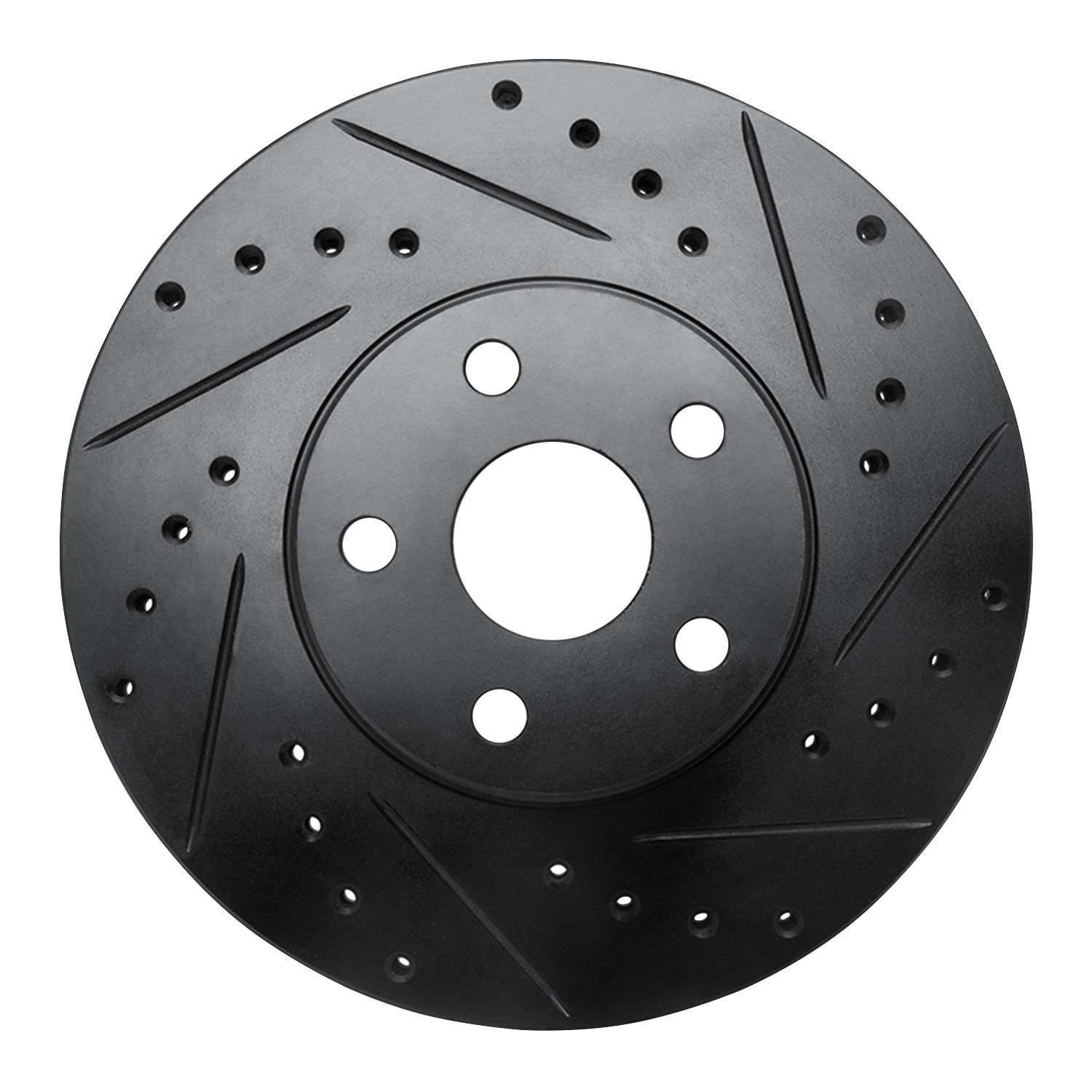 R1 Concepts 87-91 Lexus ES250 Front Right Drilled & Slotted Black Brake Rotor