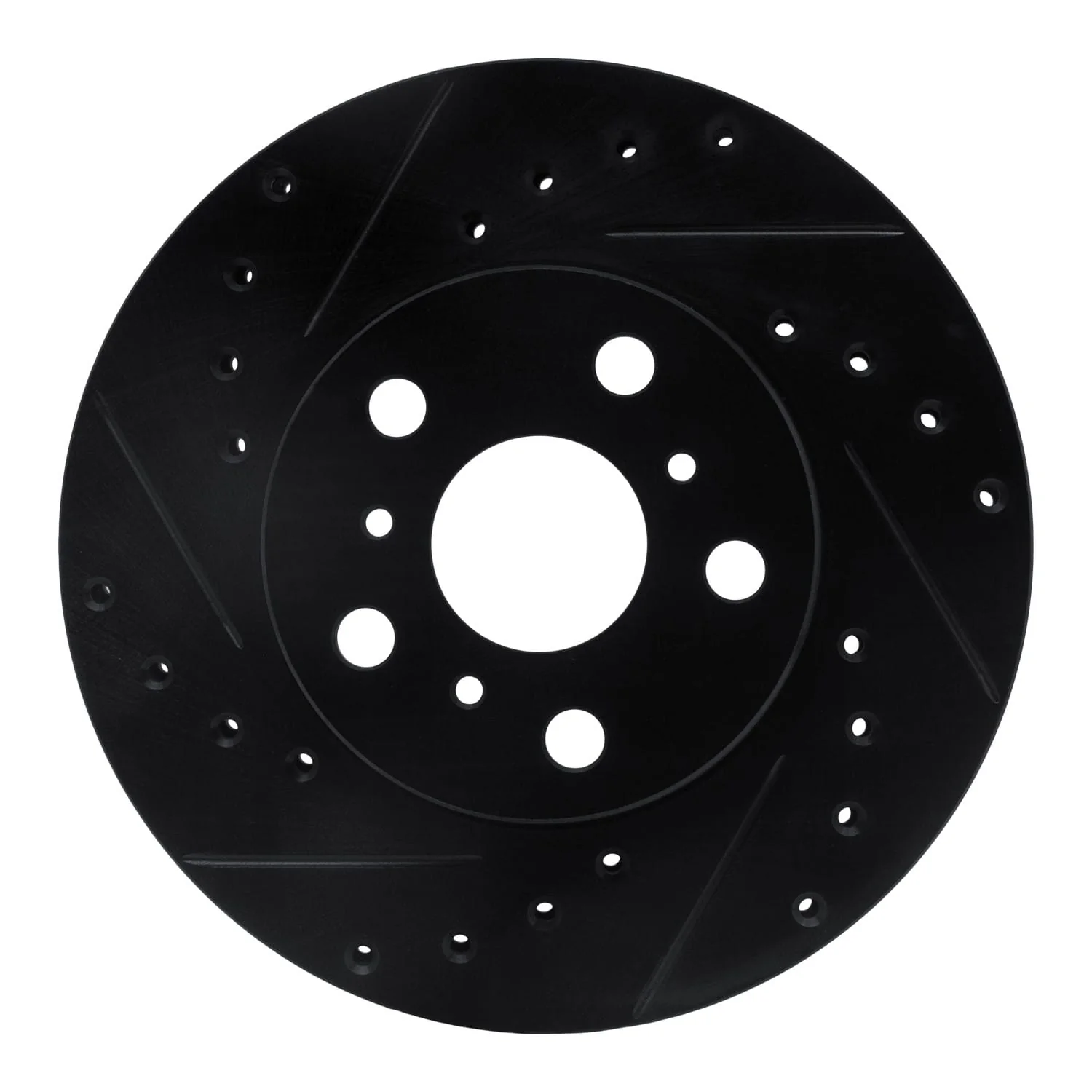 R1 Concepts 87-91 Toyota Camry Front Left Drilled & Slotted Black Brake Rotor
