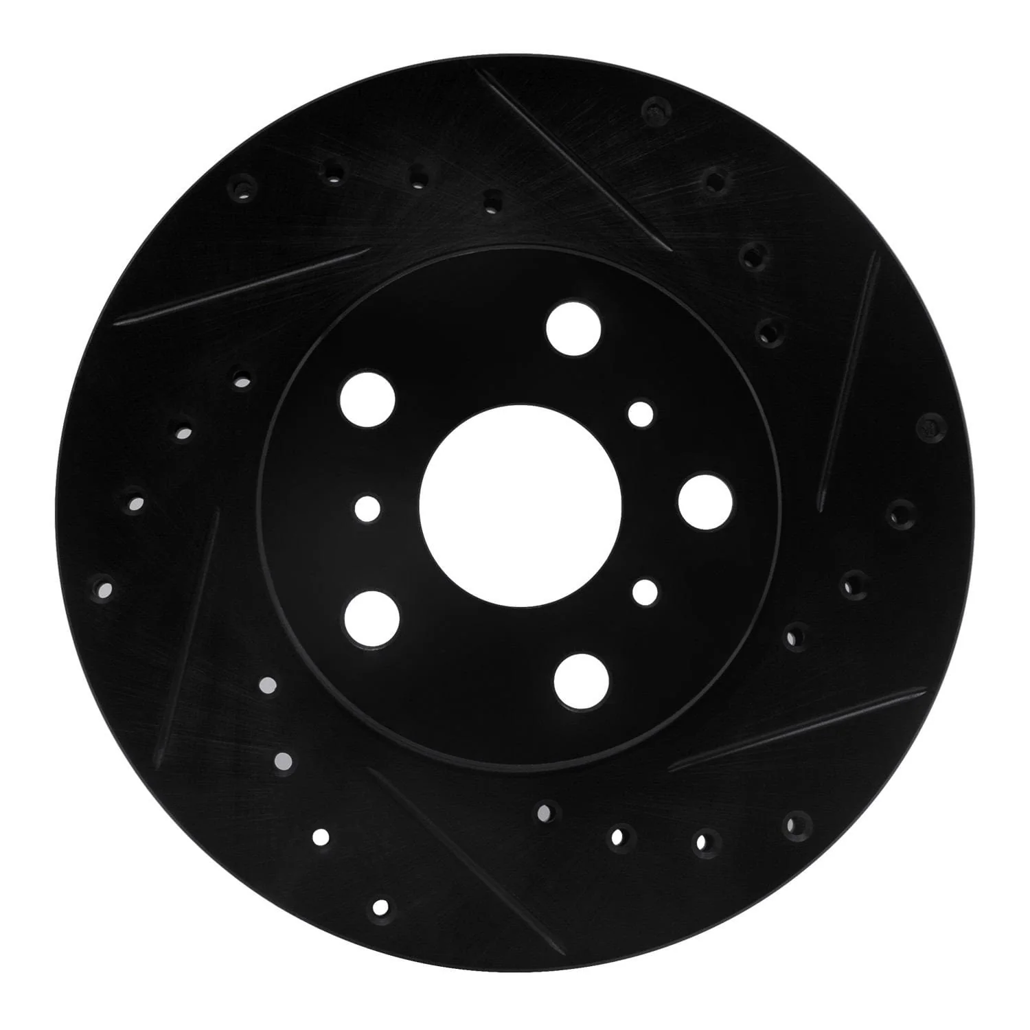 R1 Concepts 87-91 Toyota Camry Front Right Drilled & Slotted Black Brake Rotor