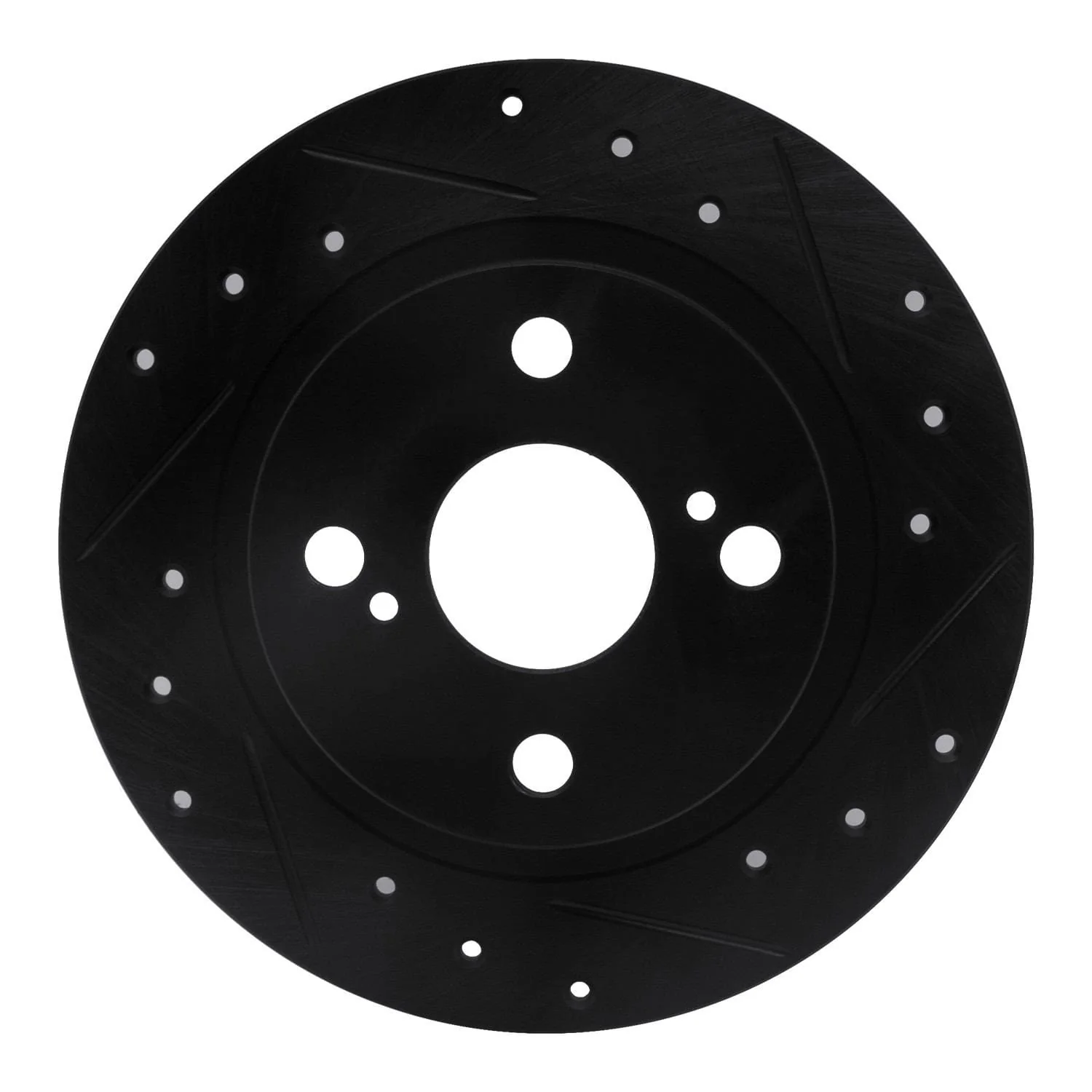 R1 Concepts 87-92 Chevrolet Nova Rear Right Drilled & Slotted Black Brake Rotor