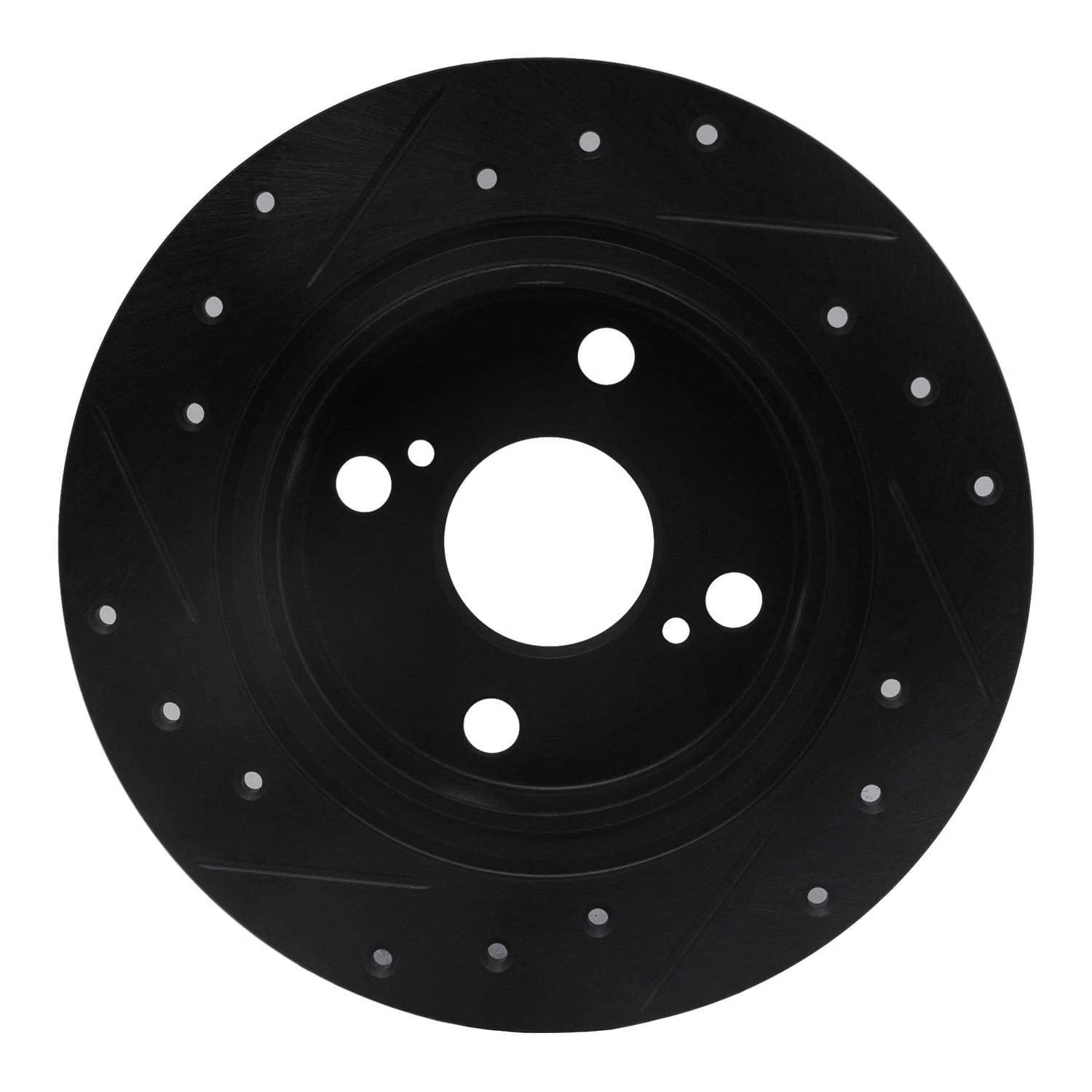 R1 Concepts 87-92 Chevrolet Nova Rear Right Drilled & Slotted Black Brake Rotor - Image 2