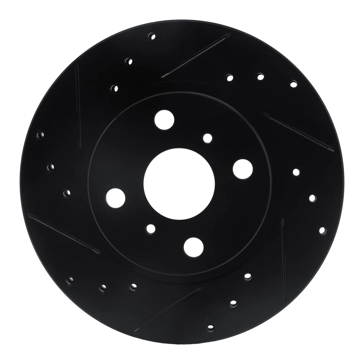 R1 Concepts 87-92 Geo Prizm Front Left Drilled & Slotted Black Brake Rotor