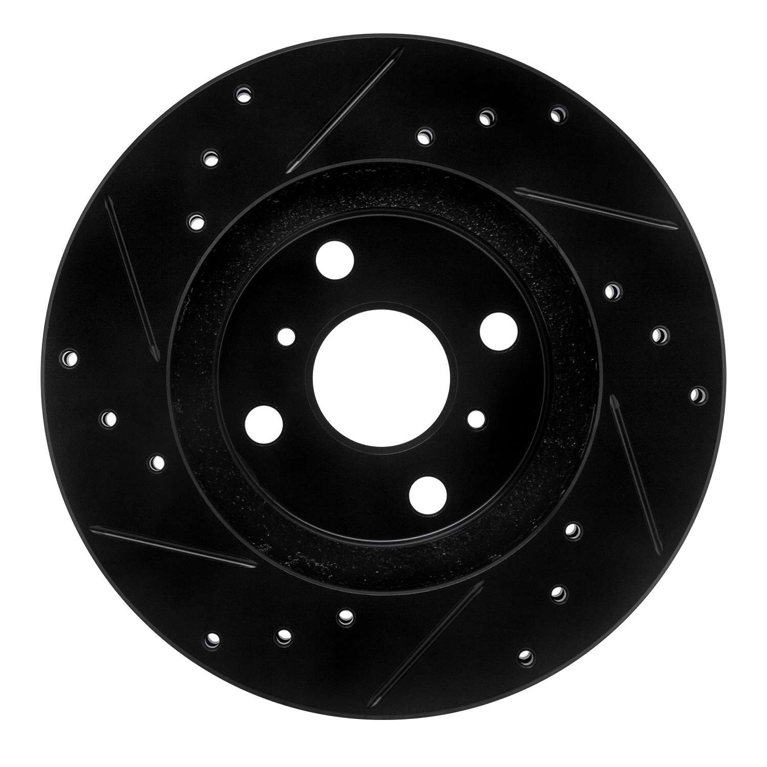 R1 Concepts 87-92 Geo Prizm Front Right Drilled & Slotted Black Brake Rotor - Image 2