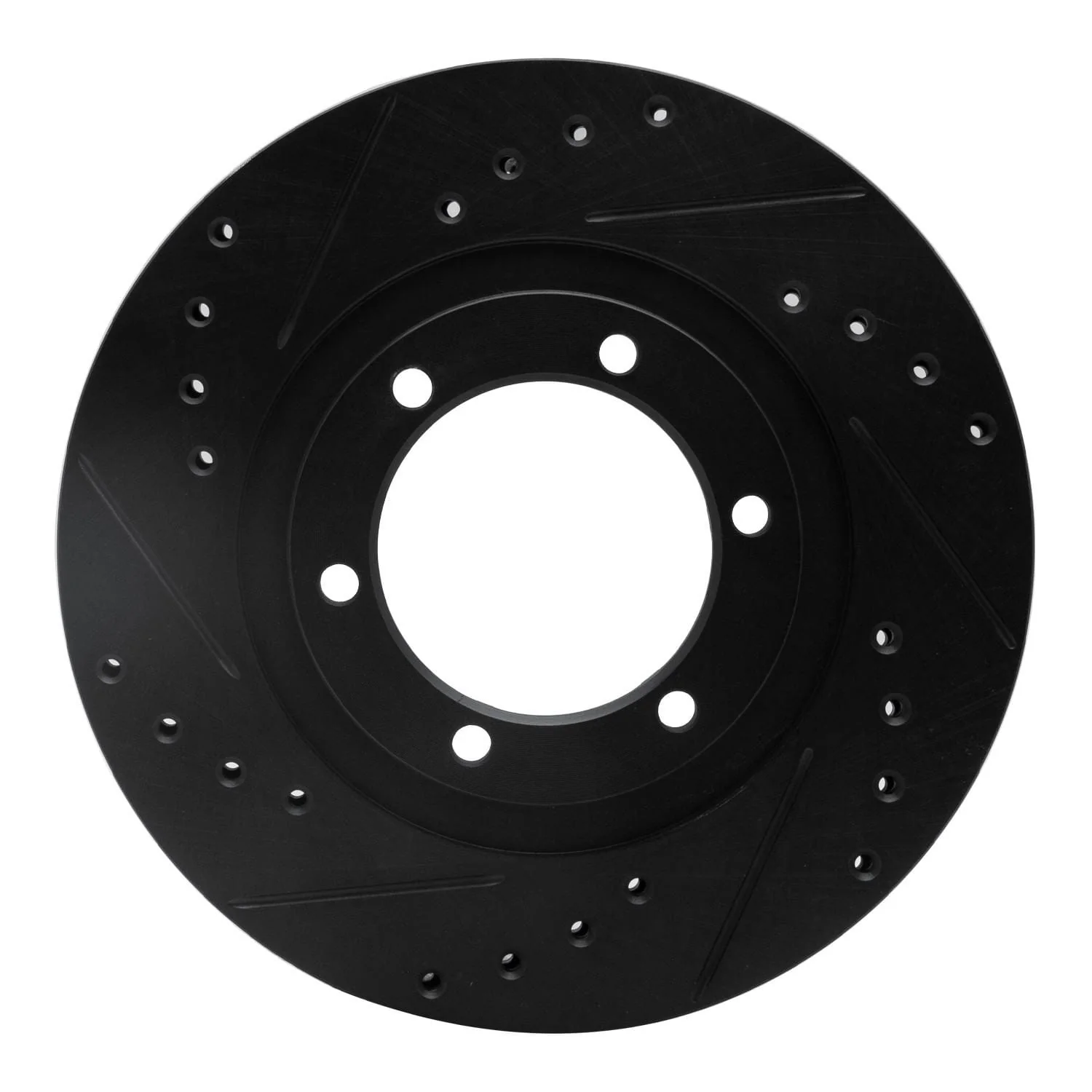 R1 Concepts 87-93 Mazda B2600 Front Left Drilled & Slotted Black Brake Rotor