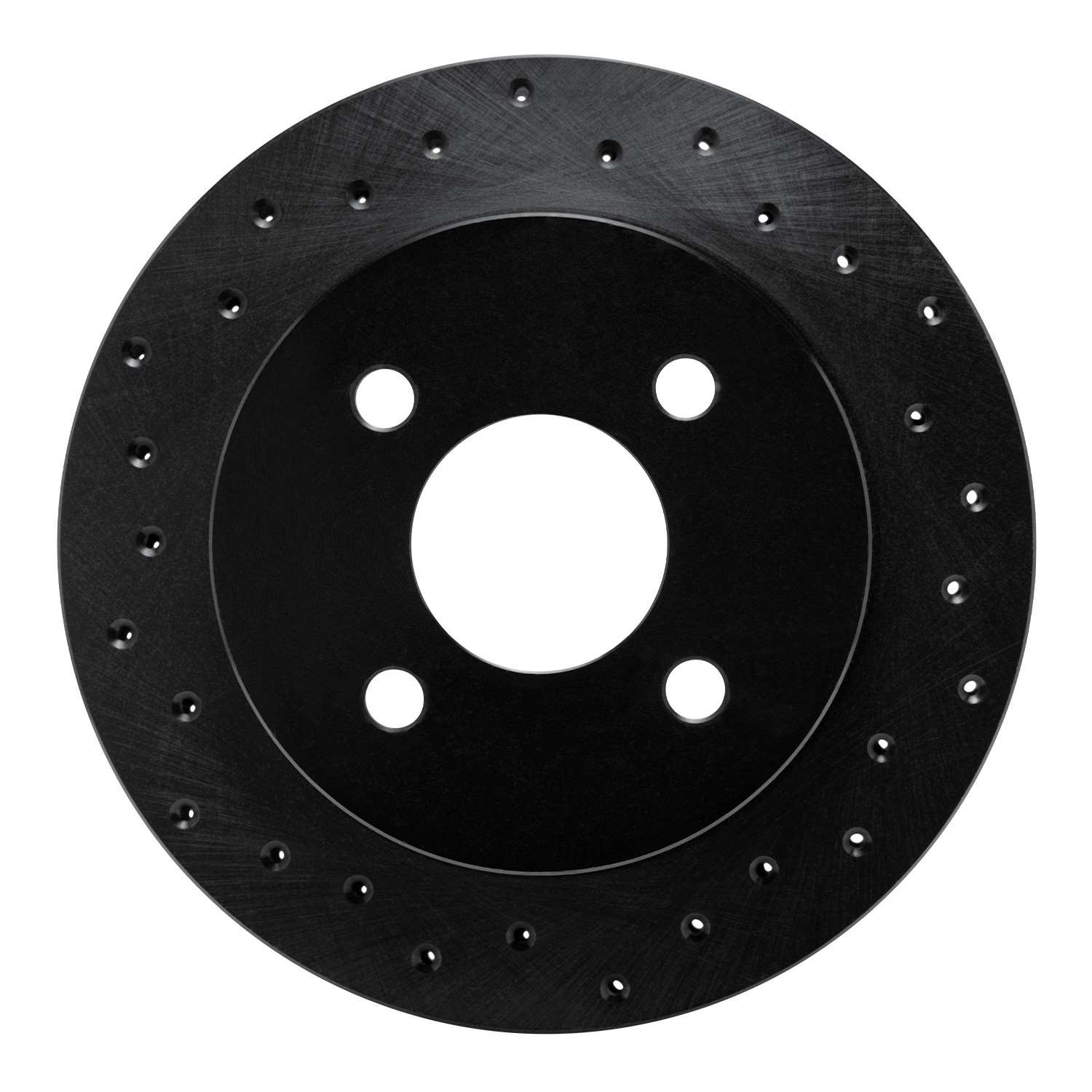 R1 Concepts 87-93 Mercury Cougar Rear Left Drilled Black Brake Rotor