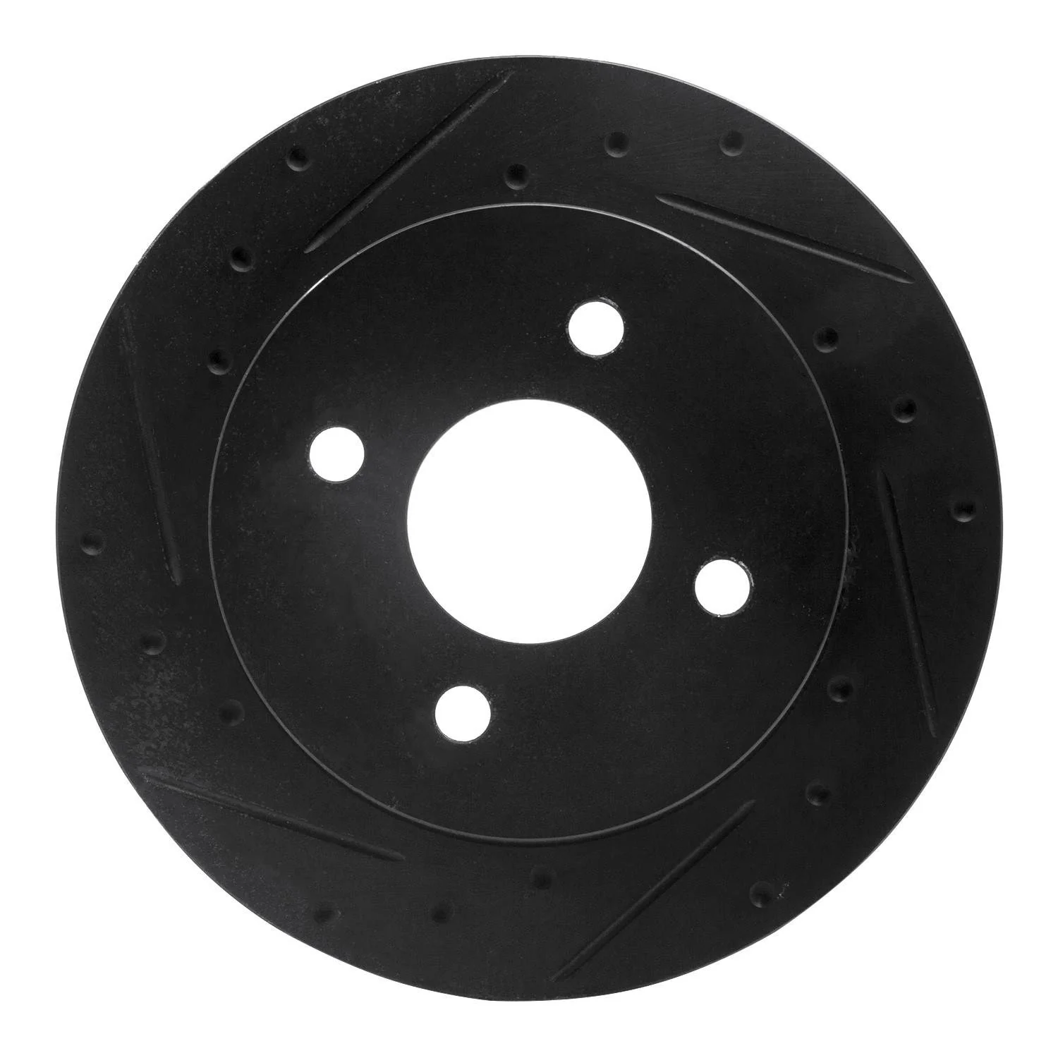 R1 Concepts 87-93 Mercury Cougar Rear Left Drilled & Slotted Black Brake Rotor