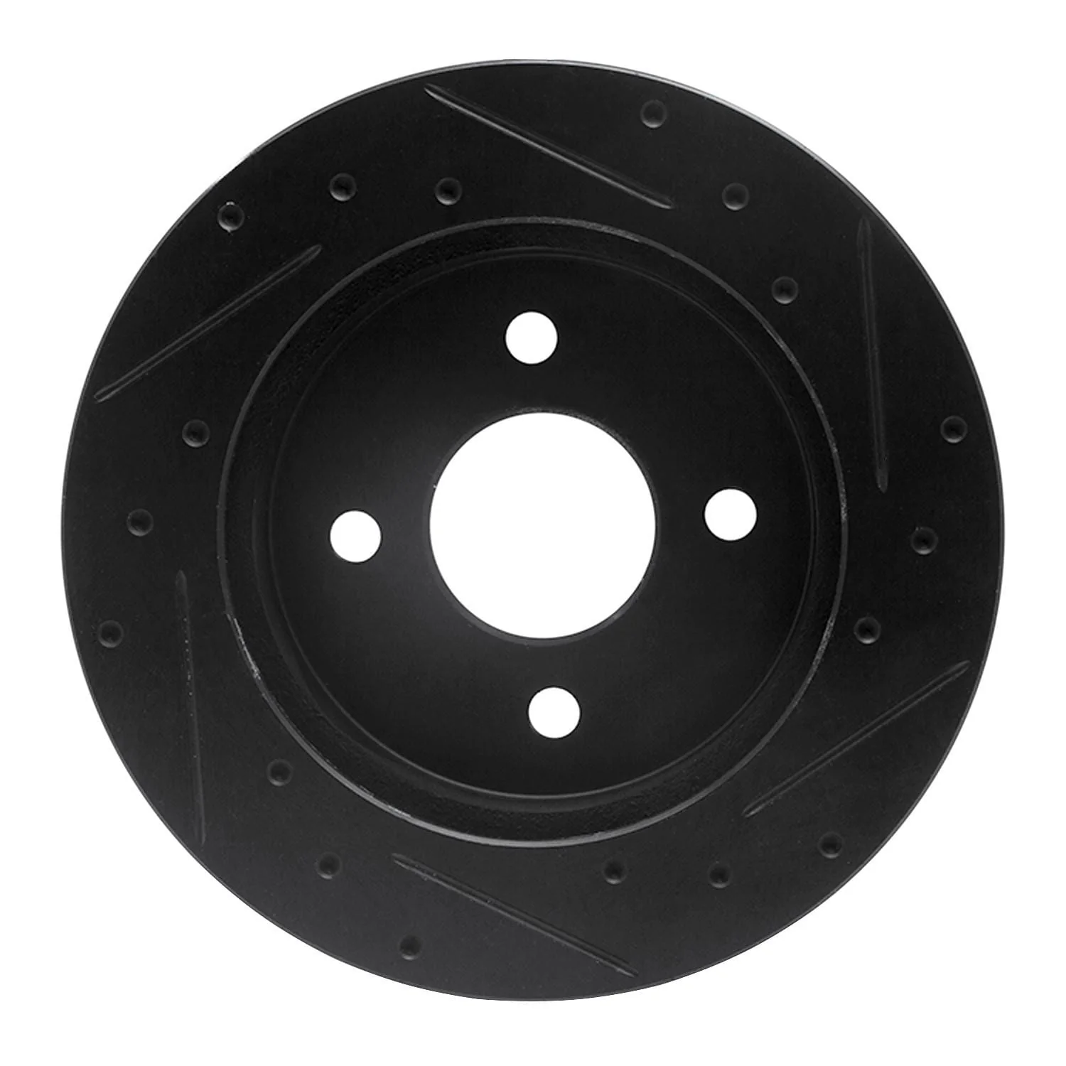 R1 Concepts 87-93 Mercury Cougar Rear Left Drilled & Slotted Black Brake Rotor - Image 2