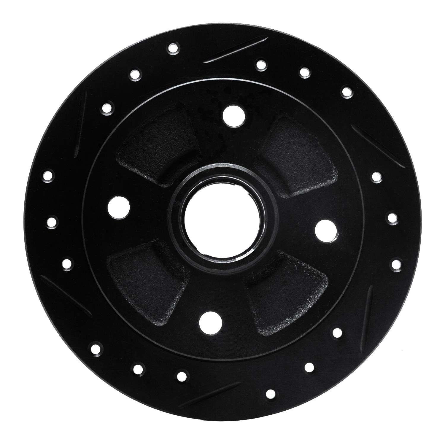 R1 Concepts 87-94 Mazda 323 Rear Left Drilled & Slotted Black Brake Rotor