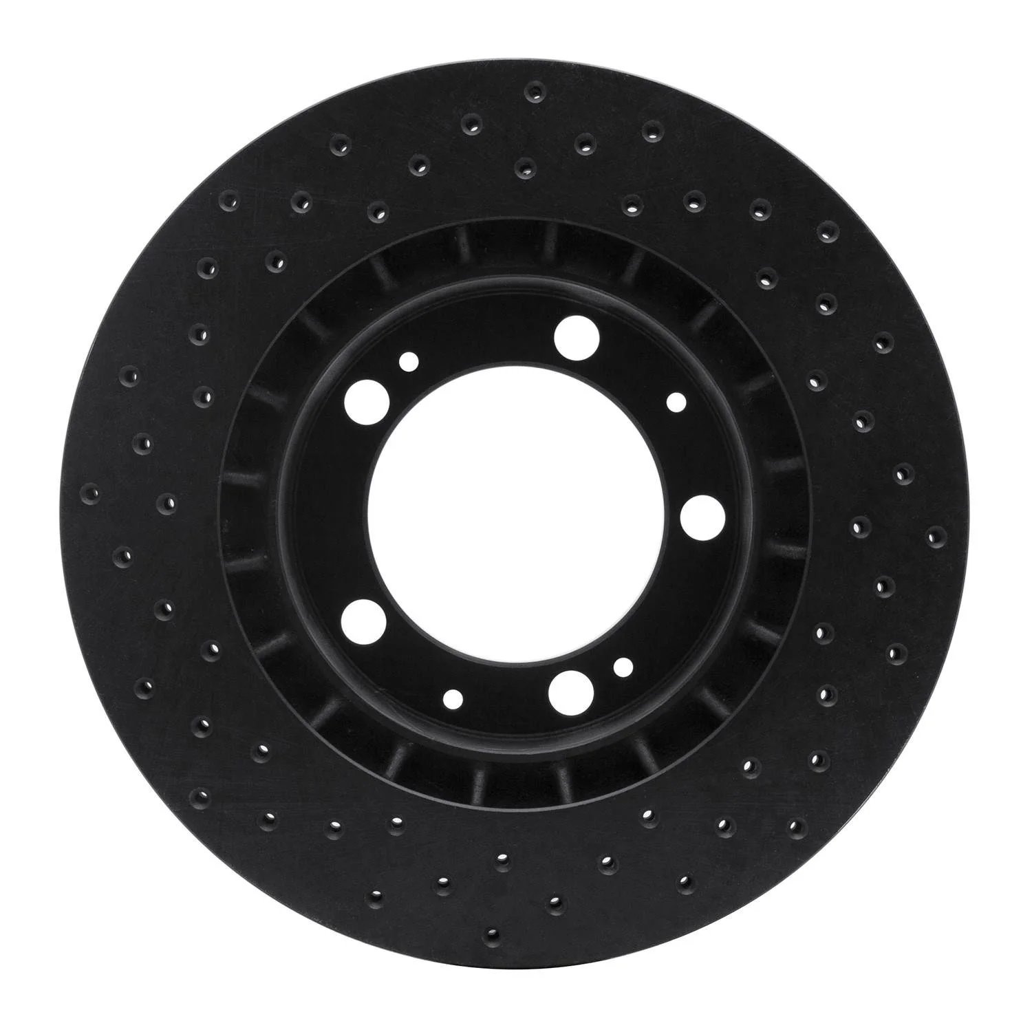 R1 Concepts 87-95 Porsche 944 (Excl Turbo) Front Right Drilled Black Brake Rotor - Image 2