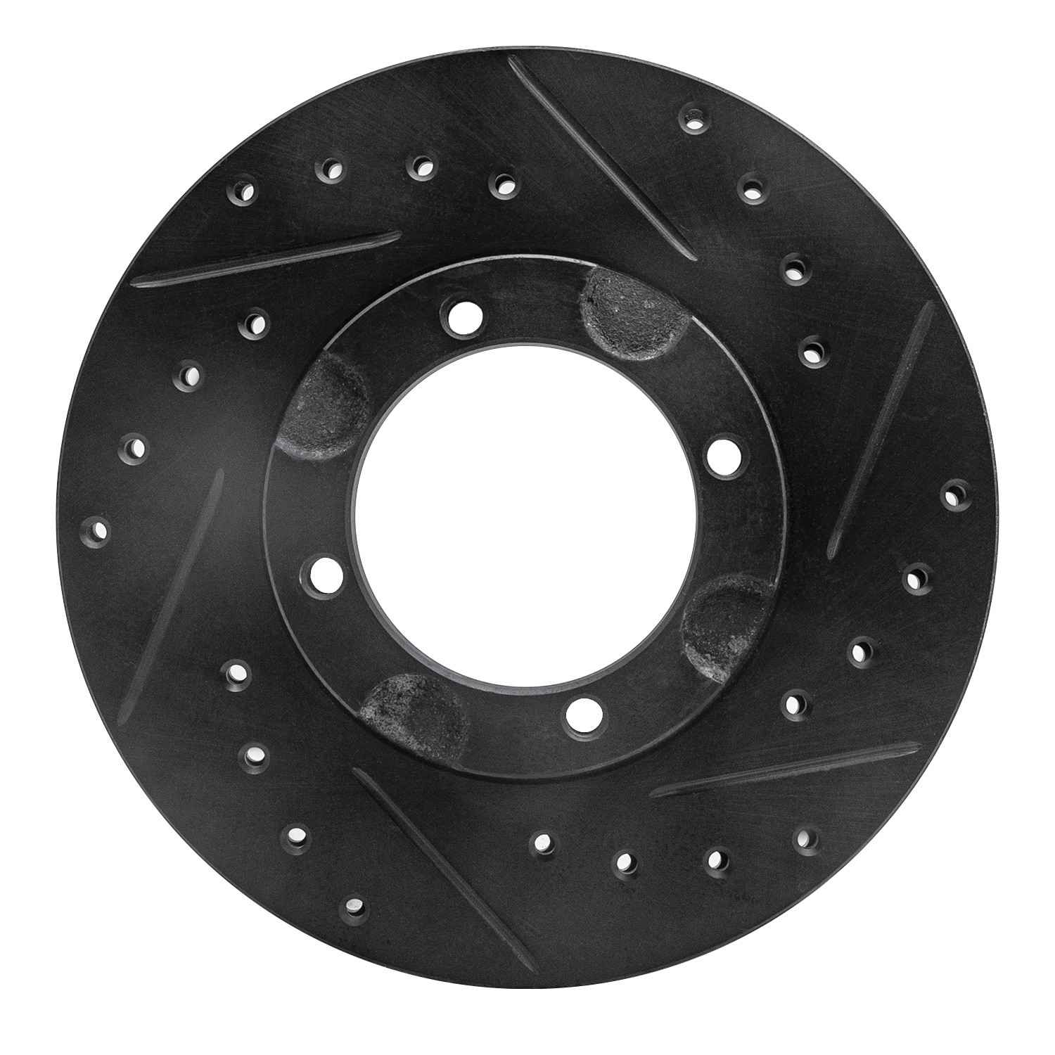 R1 Concepts 87-99 Hyundai Excel Front Right Drilled & Slotted Black Brake Rotor