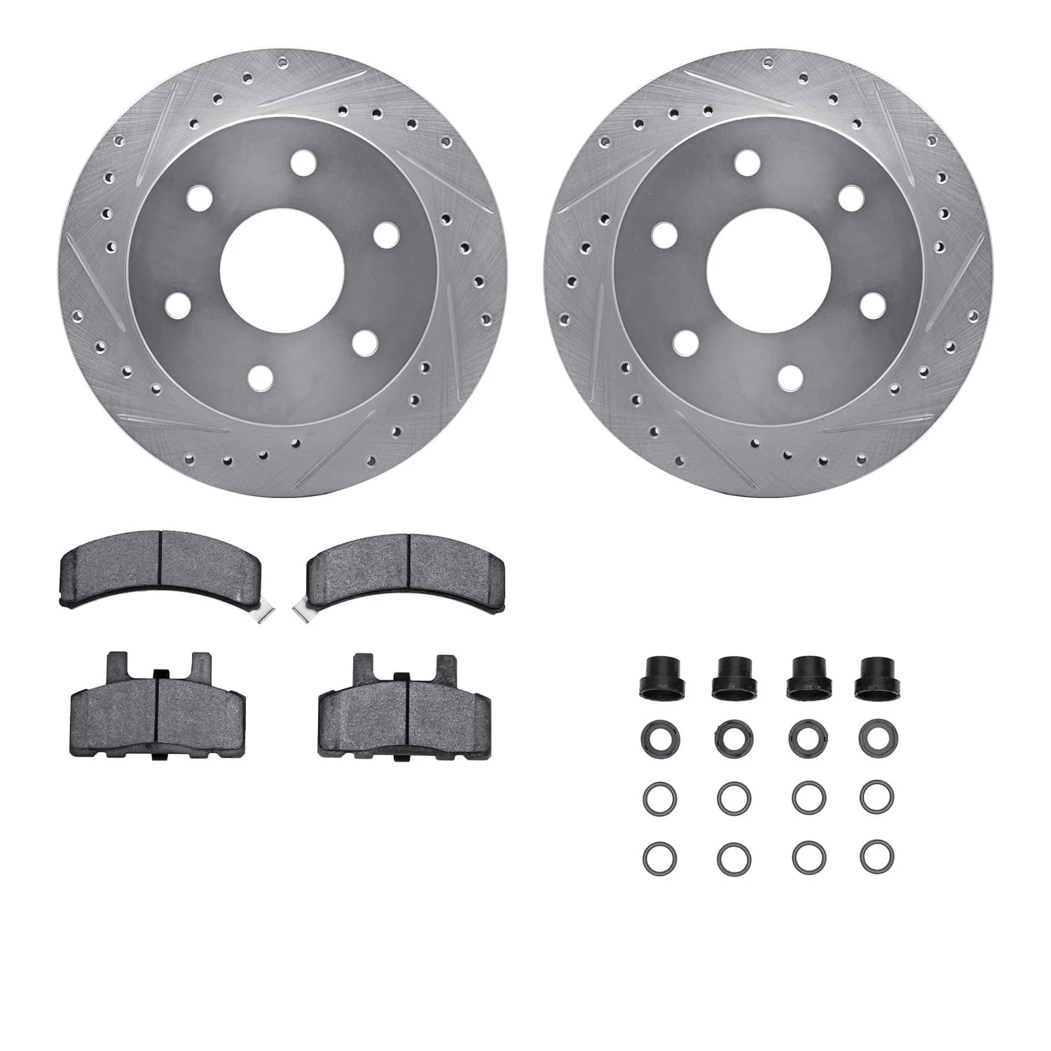 R1 Concepts 88-00 Cadillac Escalade Front Drill/Slot Silver Rotors w/Optimum Pads