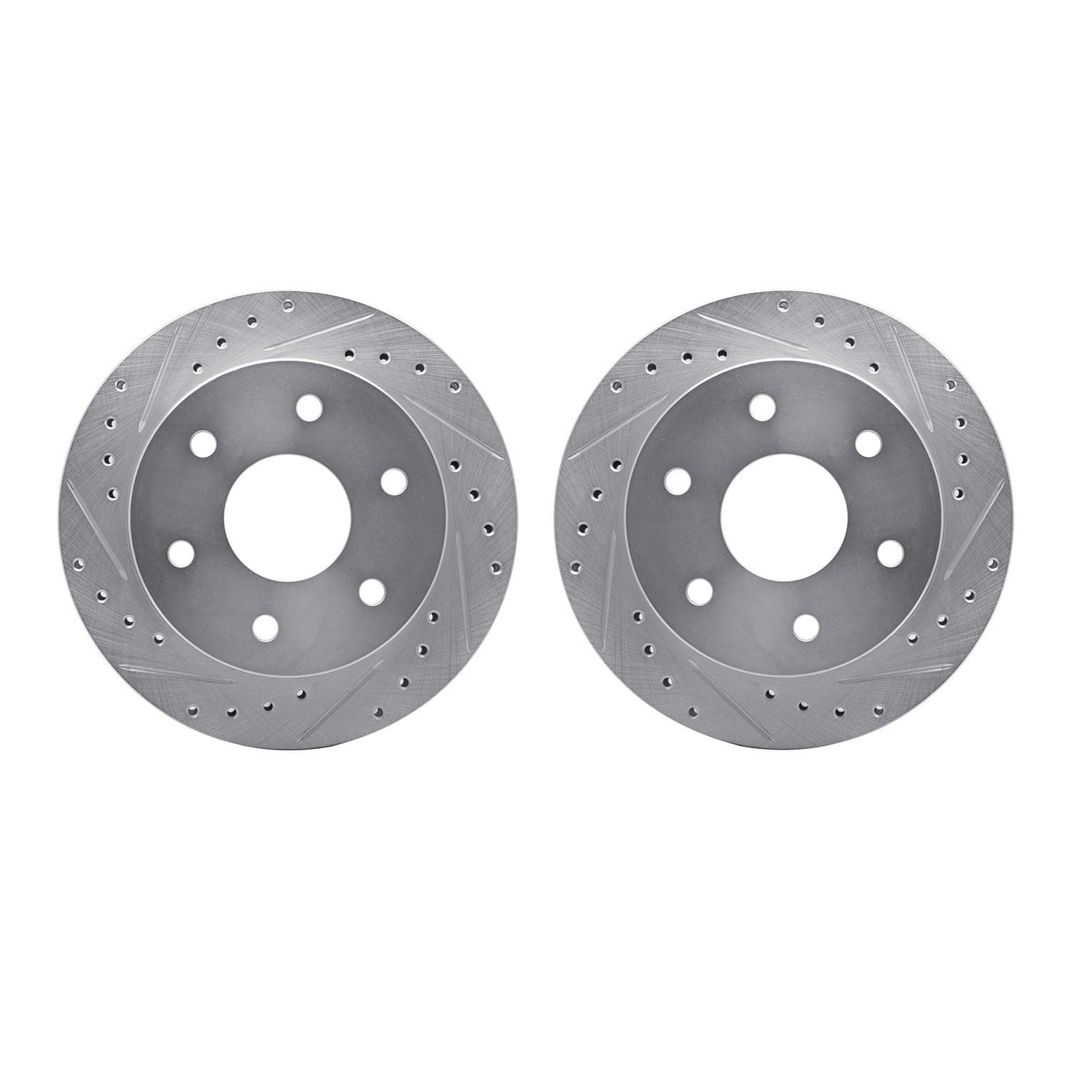 R1 Concepts 88-00 Cadillac Escalade Front Drilled & Slotted Silver Brake Rotor Set