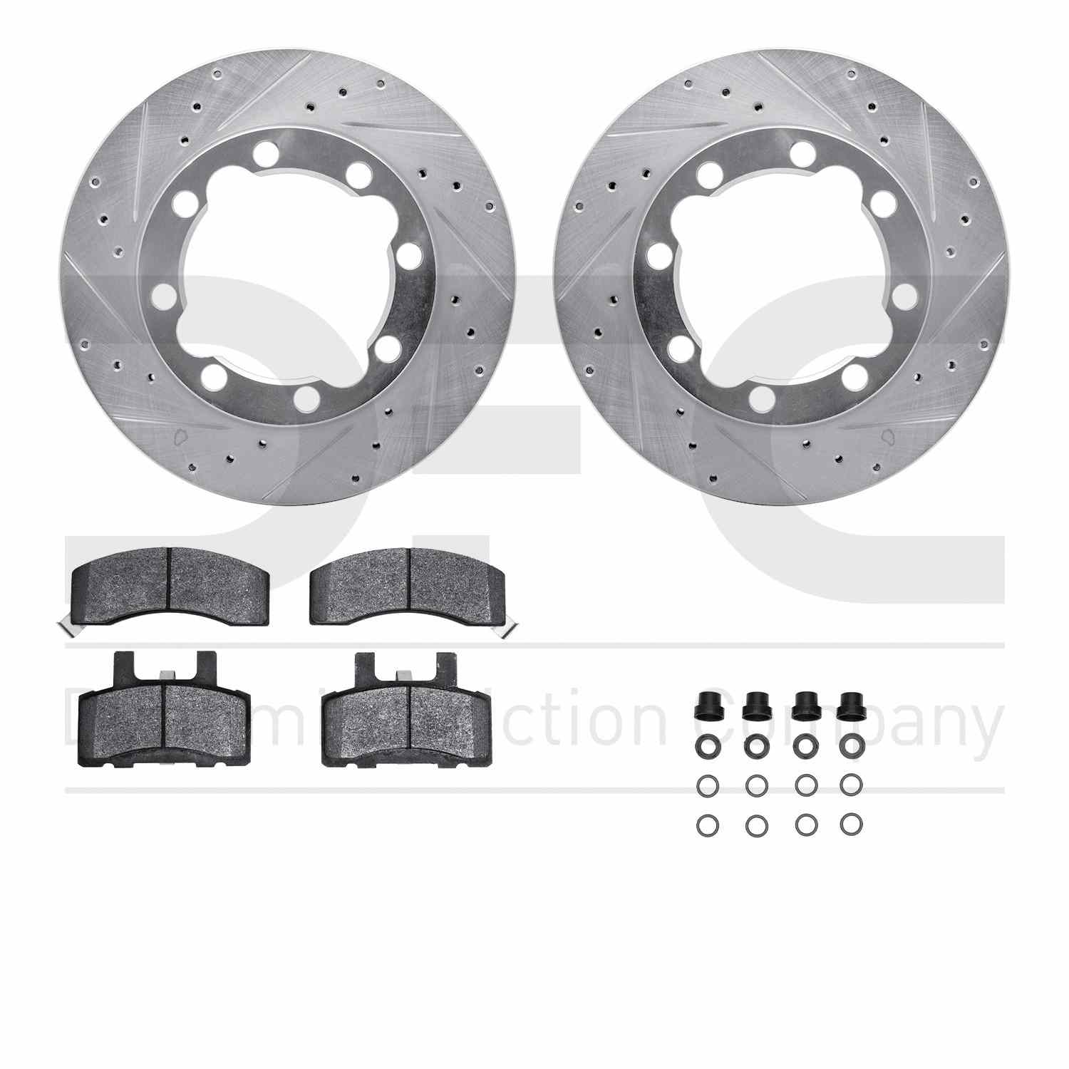R1 Concepts 88-00 Chevrolet K1500 Suburban Front Drill/Slot Silver Rotors w/Off-Road/Tow Pads