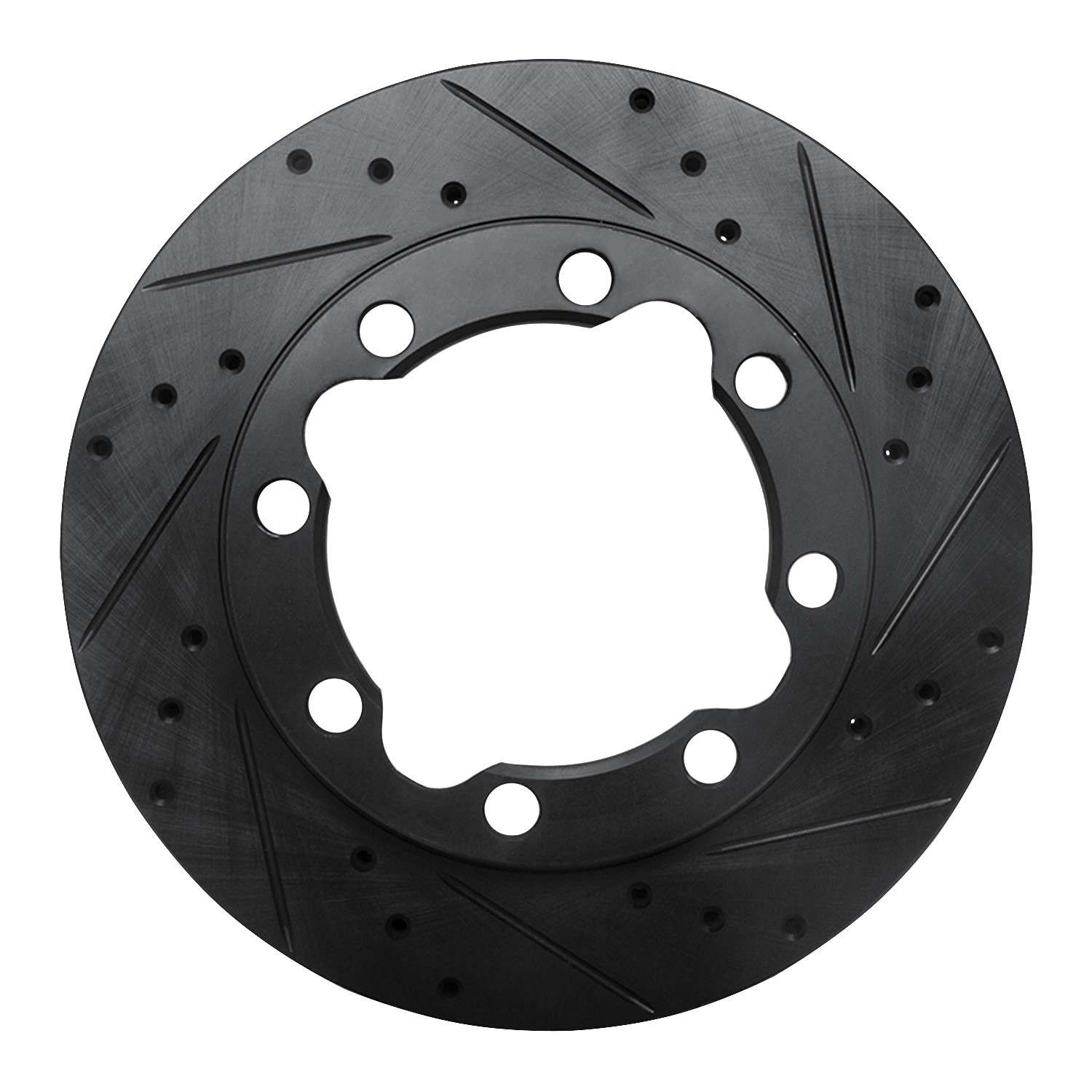 R1 Concepts 88-00 Chevrolet K1500 Suburban Front Right Drilled & Slotted Black Brake Rotor