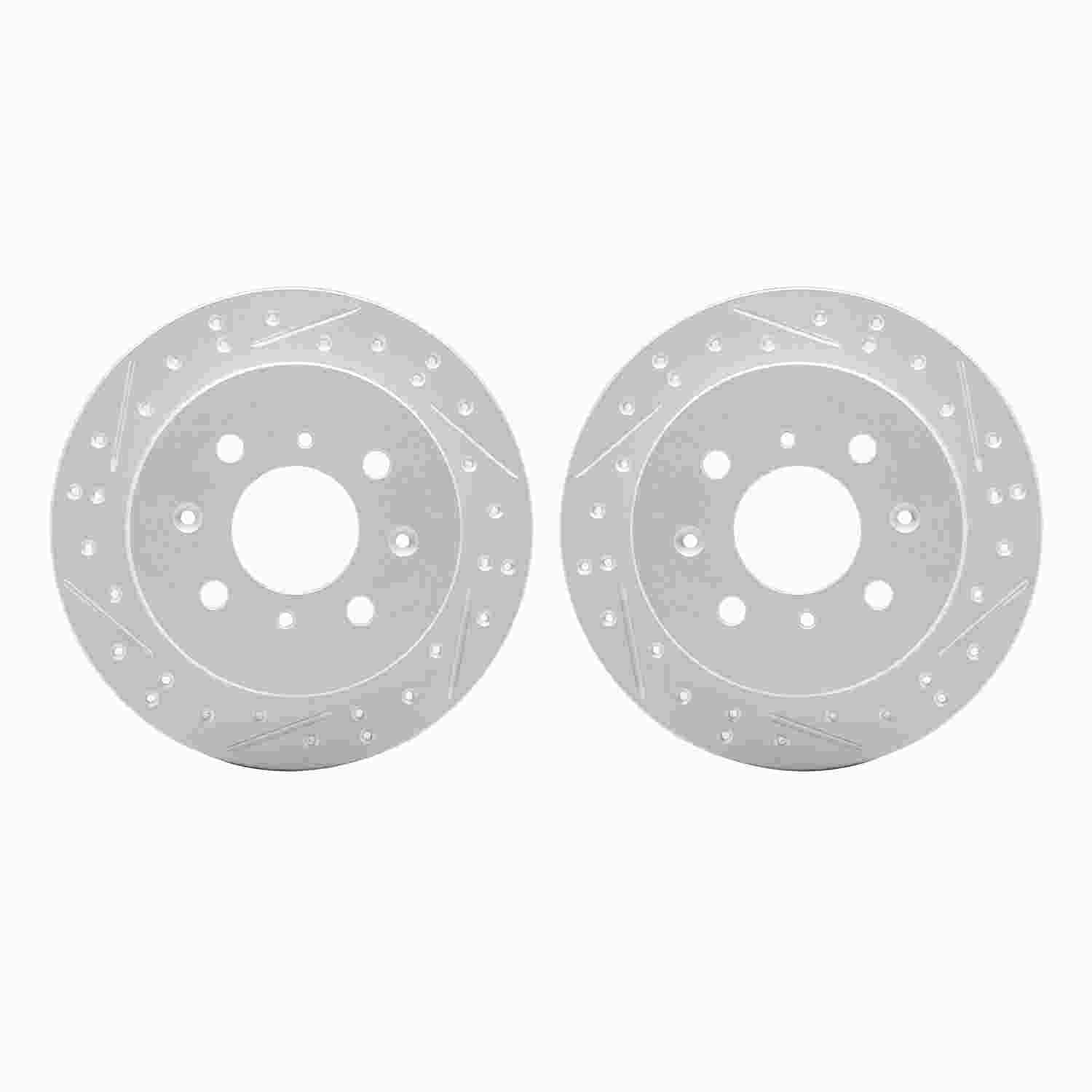R1 Concepts 88-01 Acura Integra Rear Drilled & Slotted Carbon Coated Brake Rotor Set