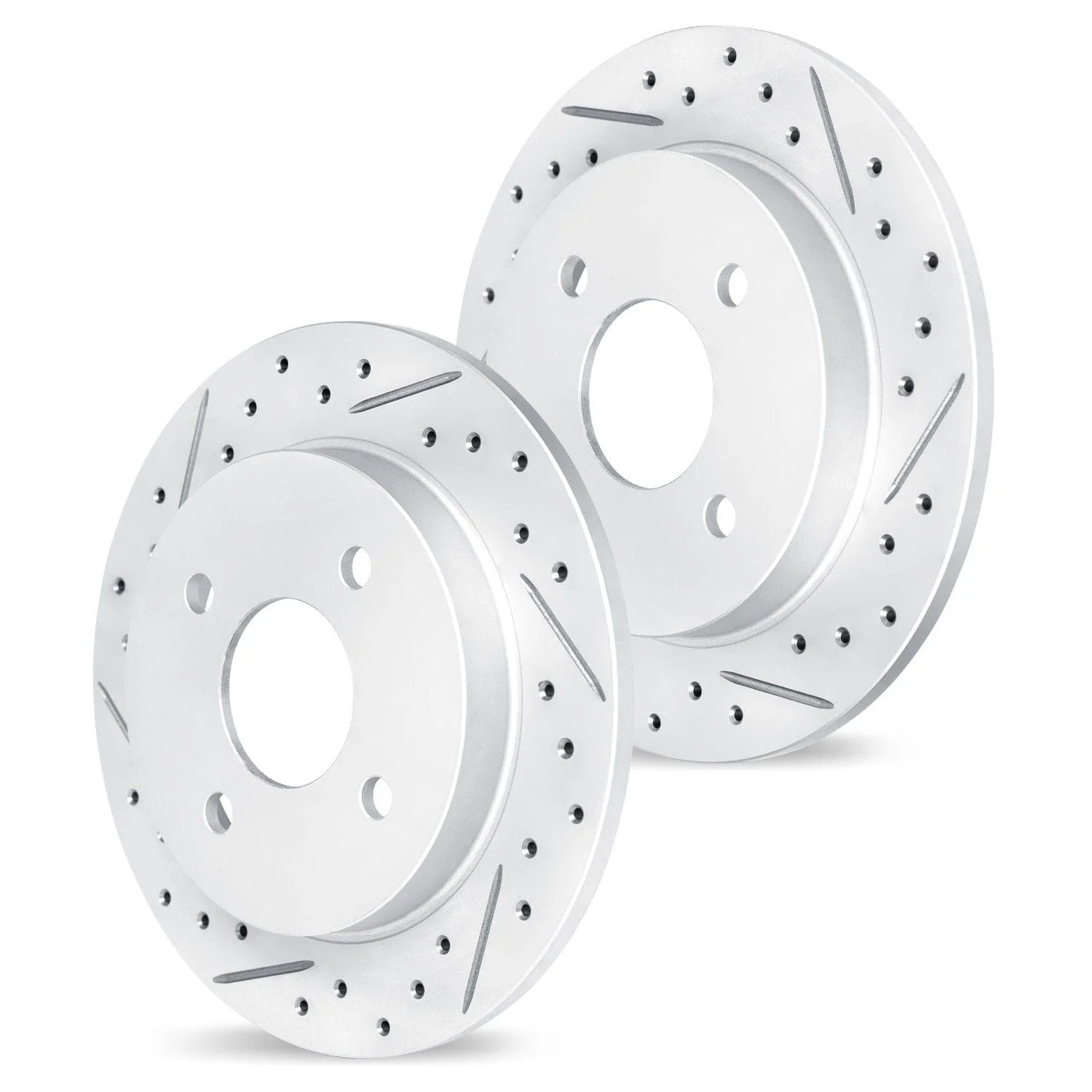 R1 Concepts 88-01 Acura Integra Rear Drilled & Slotted Carbon Coated Brake Rotor Set - Image 2