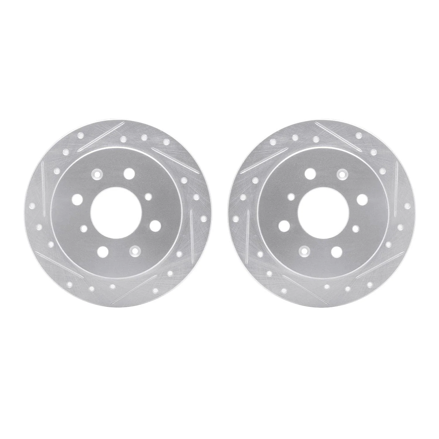 R1 Concepts 88-01 Acura Integra Rear Drilled & Slotted Silver Brake Rotor Set