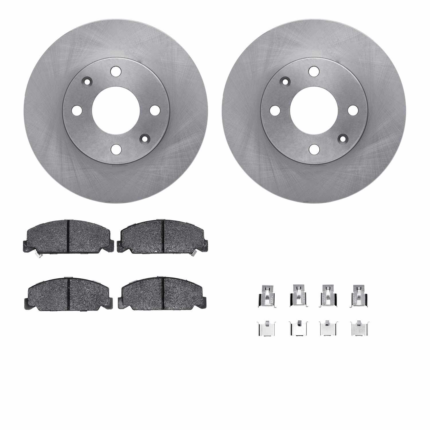 R1 Concepts 88-89 Honda CRX Front Brake Rotor Set w/Optimum OE Pads and Hardware