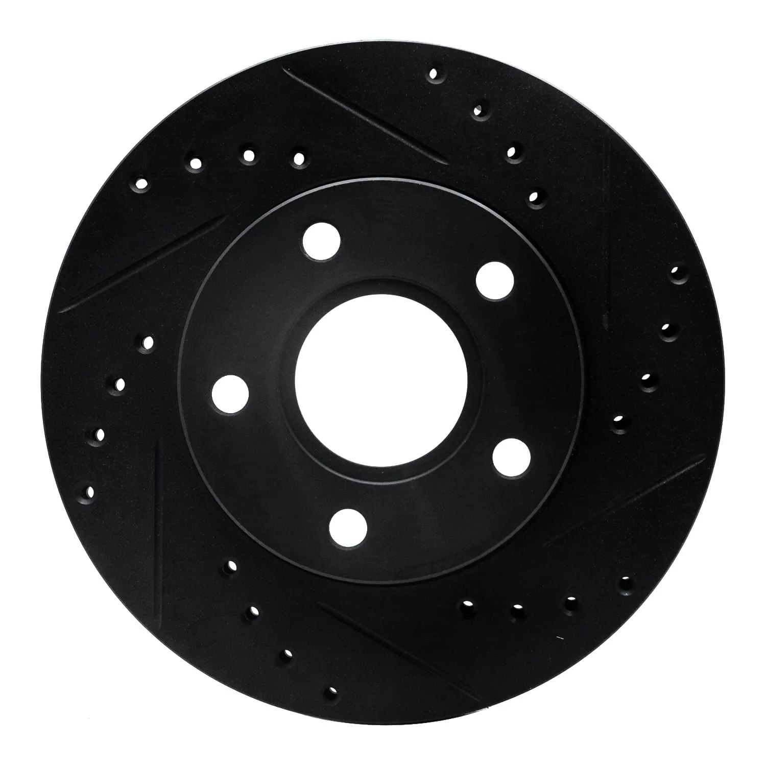 R1 Concepts 88-89 Merkur SCORPIO Front Left Drilled & Slotted Black Brake Rotor
