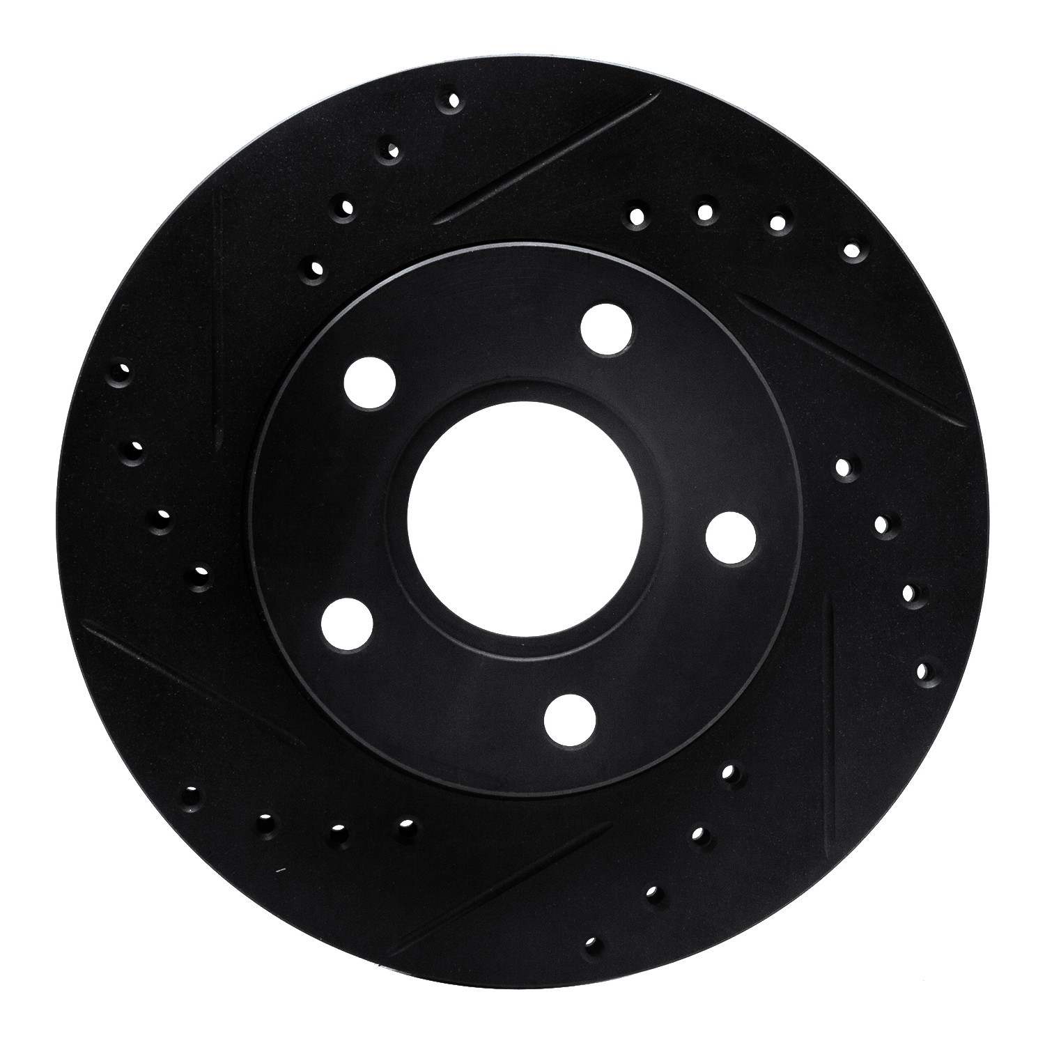 R1 Concepts 88-89 Merkur SCORPIO Front Right Drilled & Slotted Black Brake Rotor