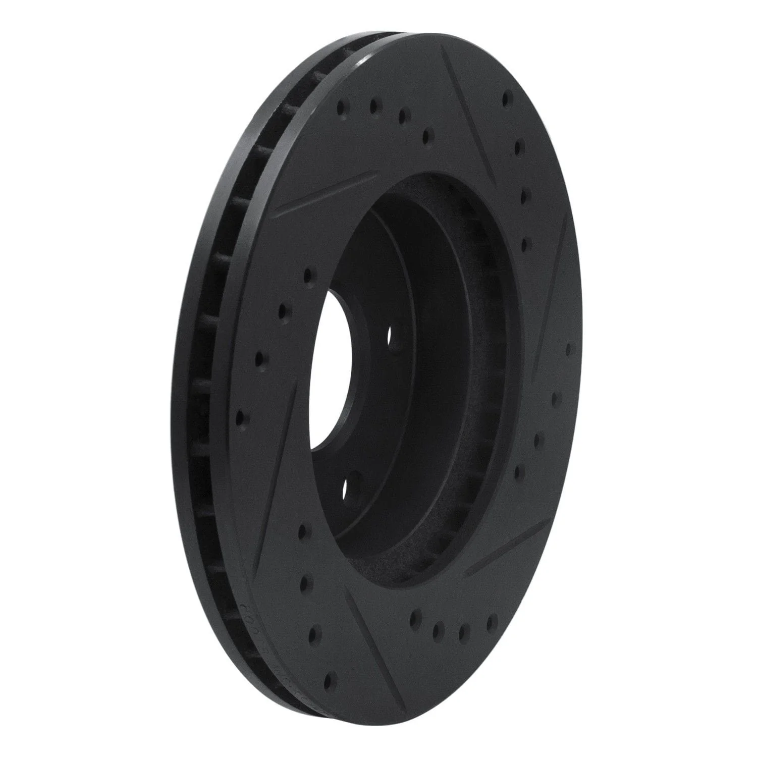 R1 Concepts 88-89 Merkur SCORPIO Front Right Drilled & Slotted Black Brake Rotor - Image 2