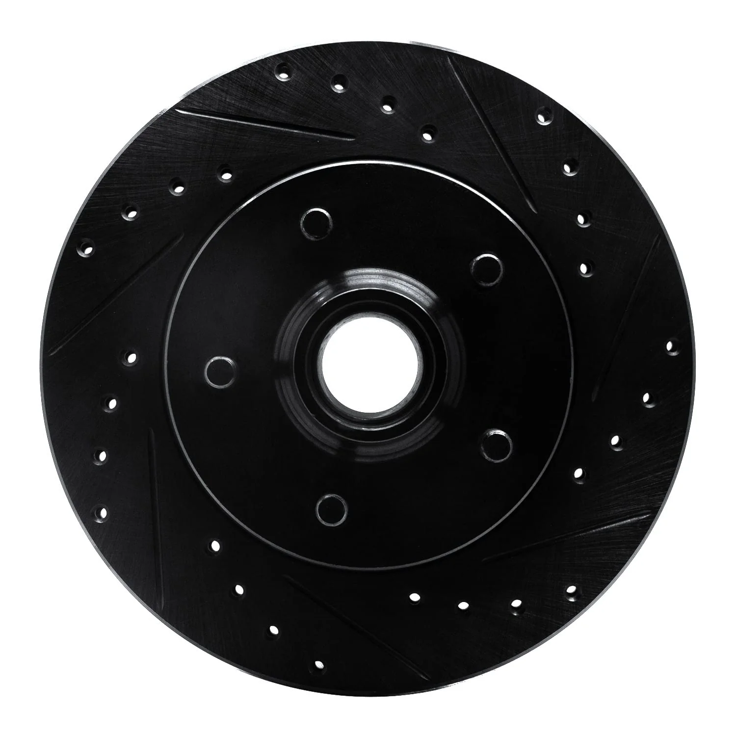 R1 Concepts 88-91 Chevrolet C1500 Front Right Drilled & Slotted Black Brake Rotor