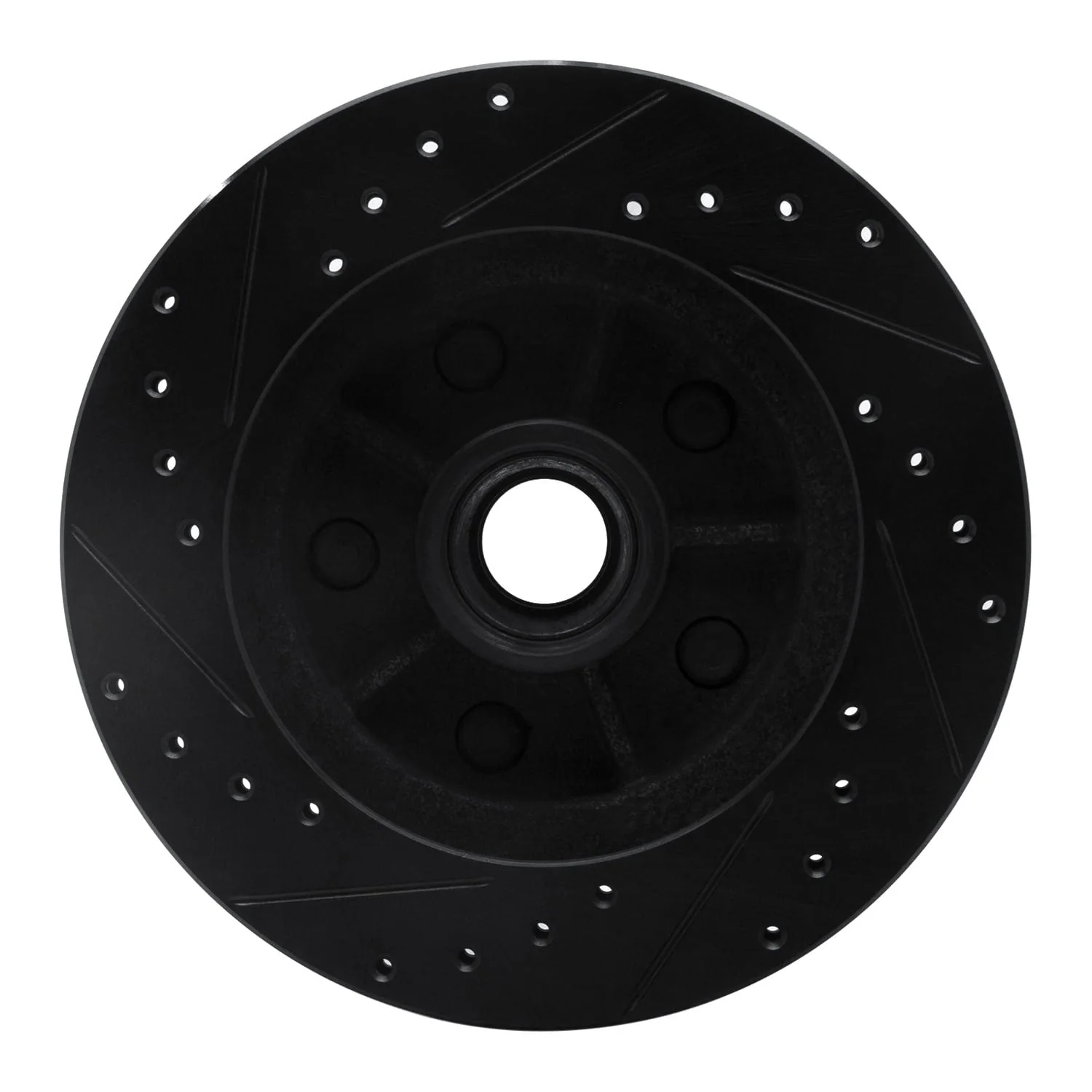 R1 Concepts 88-91 Chevrolet C1500 Front Right Drilled & Slotted Black Brake Rotor - Image 2