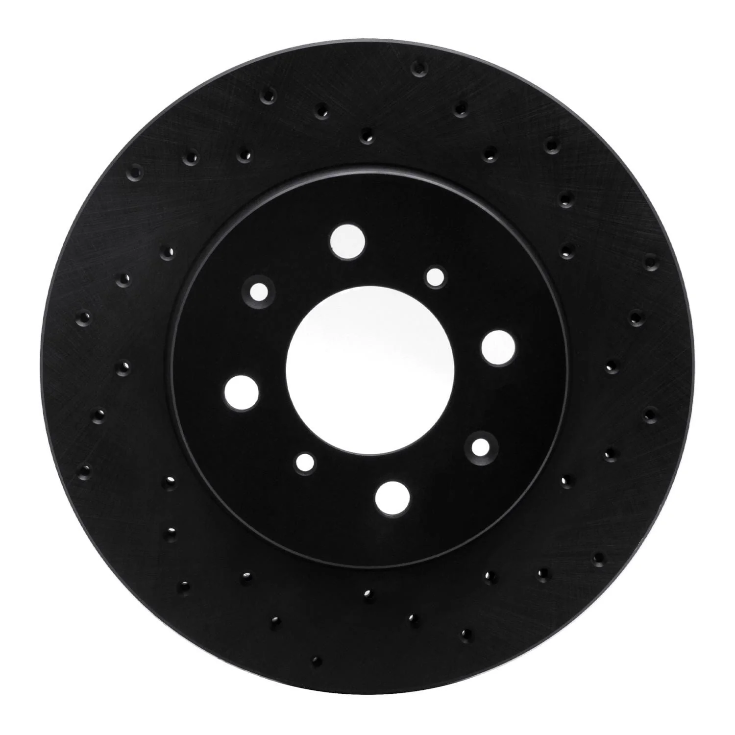 R1 Concepts 88-91 Honda Accord Coupe Front Right Drilled Black Brake Rotor