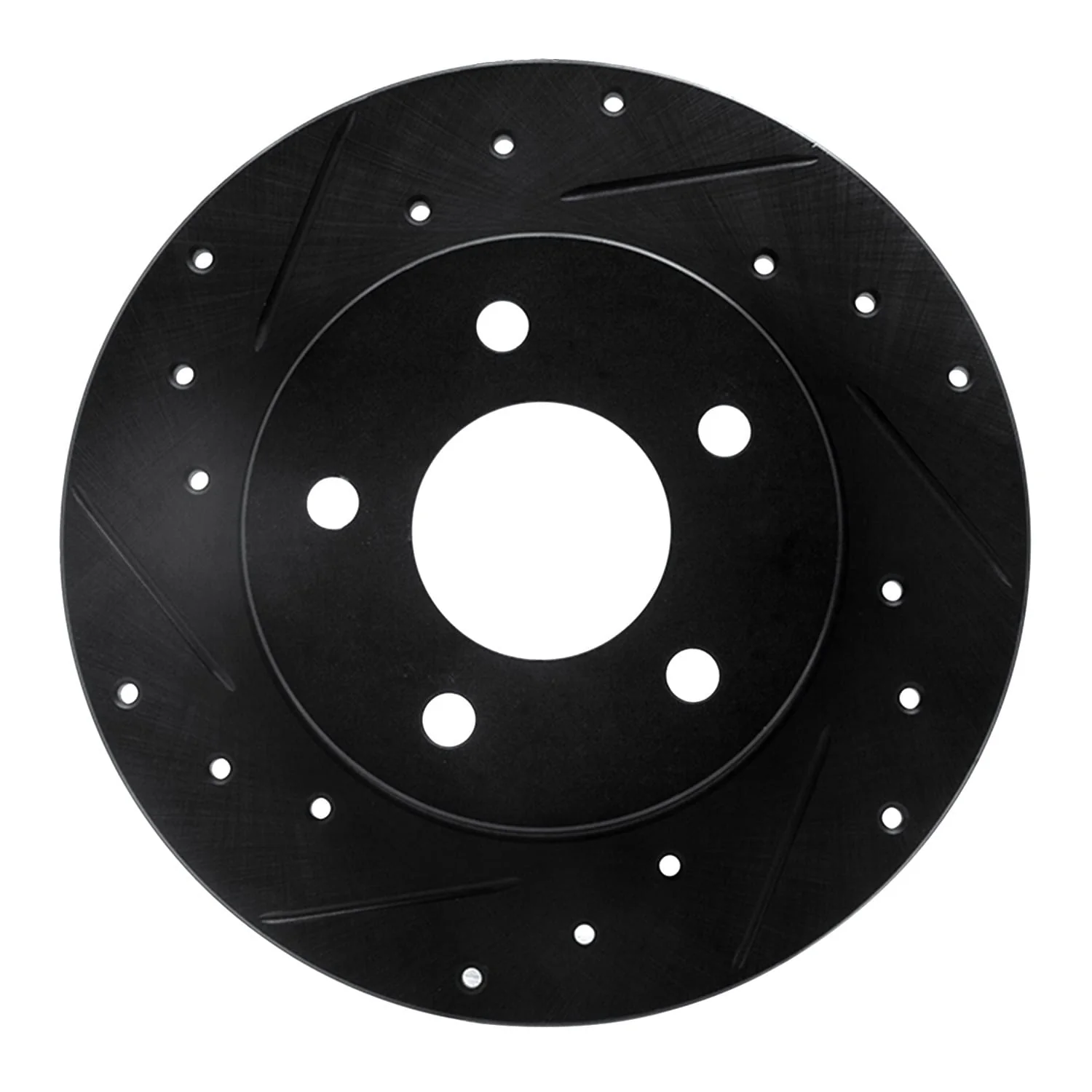 R1 Concepts 88-92 Dodge Monaco Rear Left Drilled & Slotted Black Brake Rotor