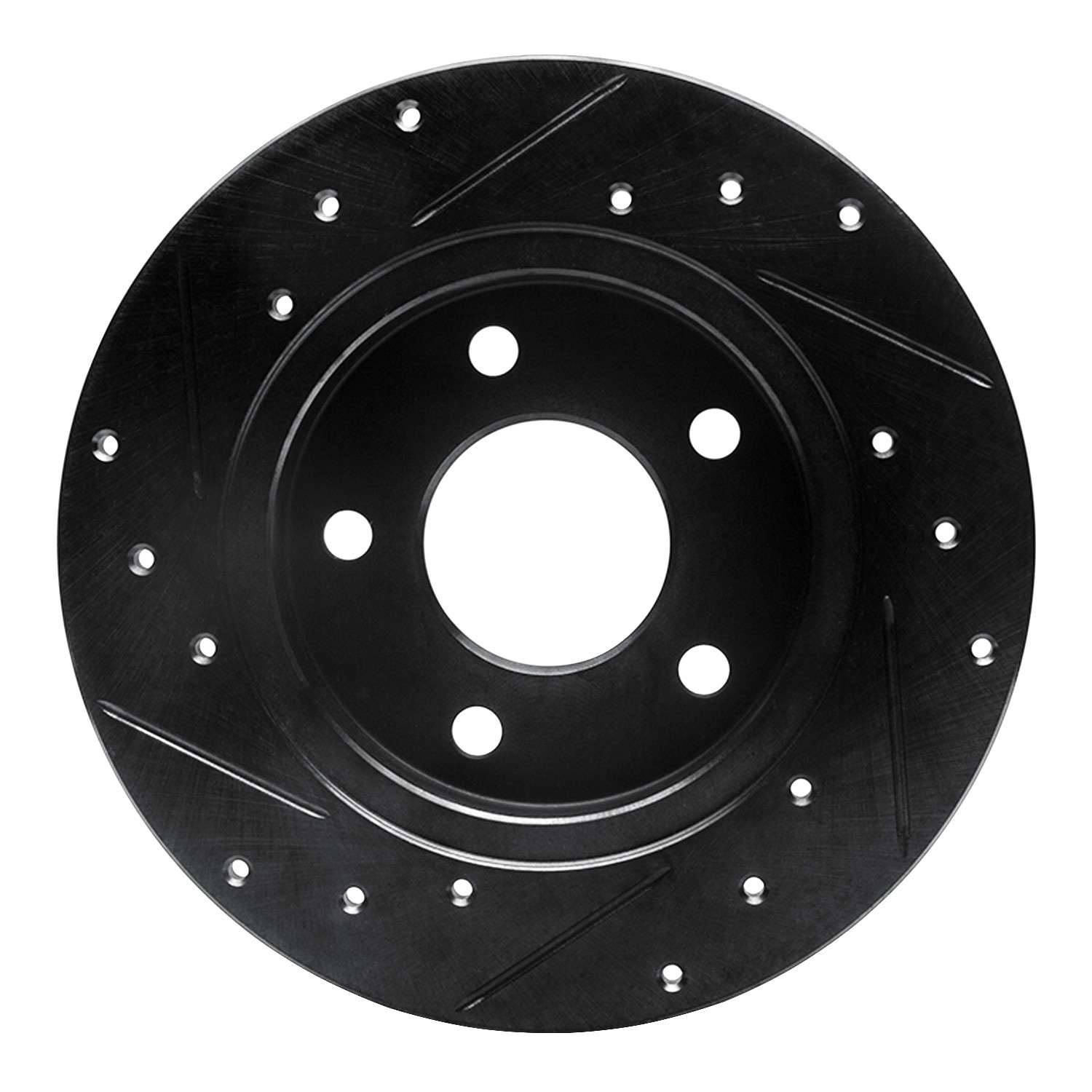 R1 Concepts 88-92 Dodge Monaco Rear Right Drilled & Slotted Black Brake Rotor - Image 2