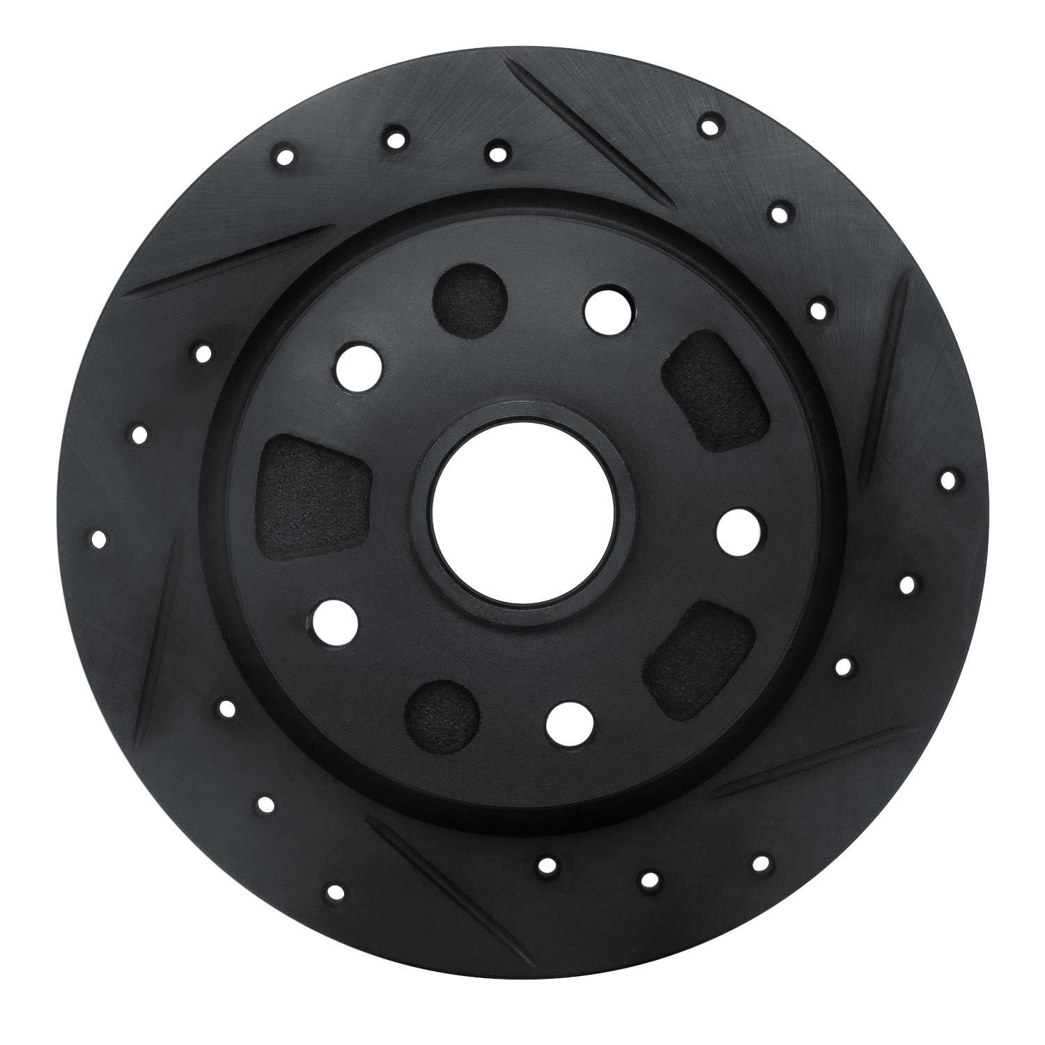 R1 Concepts 88-92 Ford Probe Rear Right Drilled & Slotted Black Brake Rotor