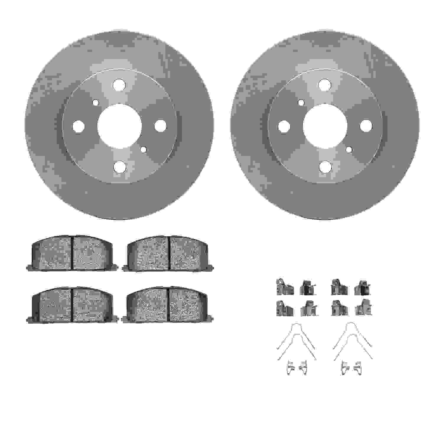 R1 Concepts 88-92 Geo Prizm Front Brake Rotor Set w/Ceramic Pads and Hardware