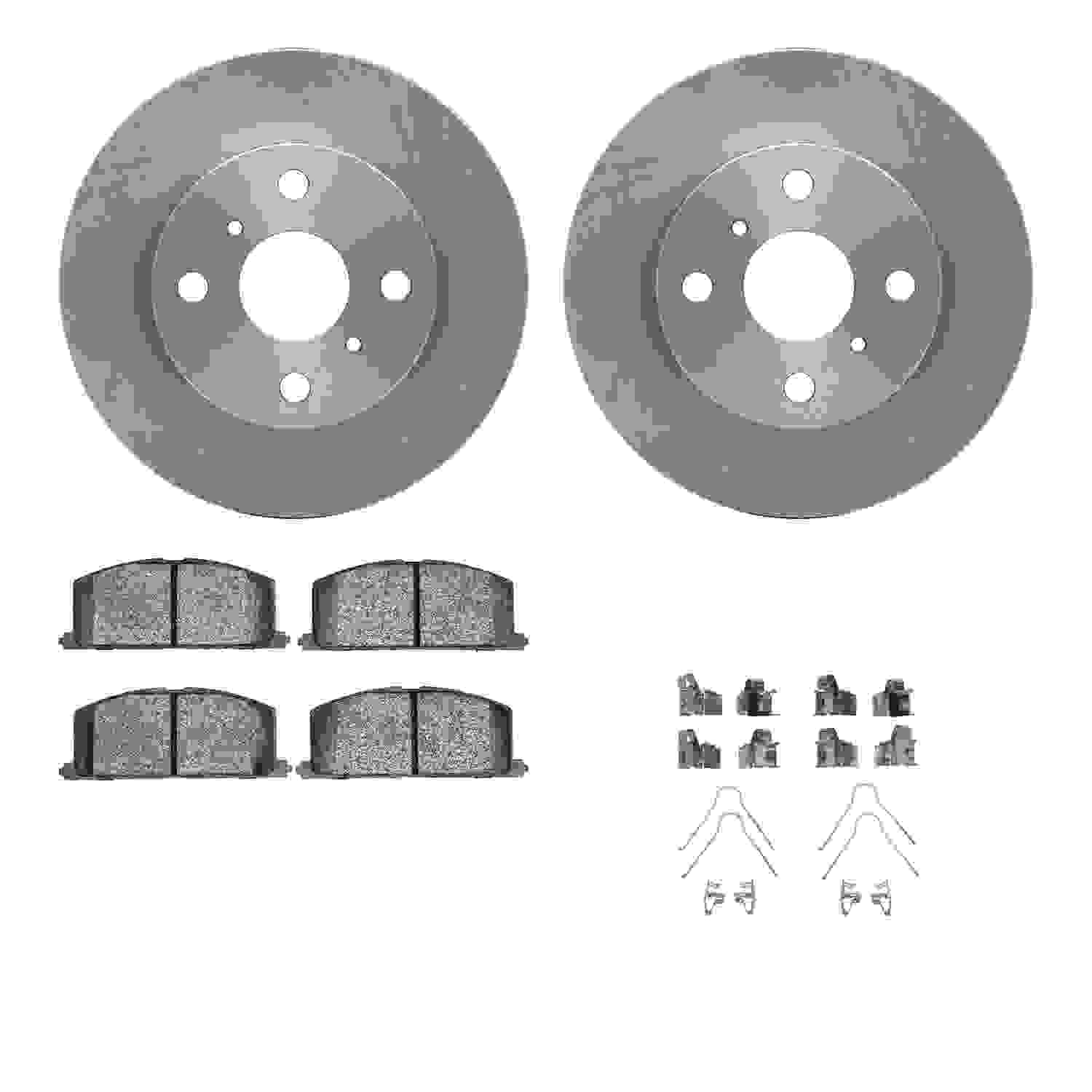 R1 Concepts 88-92 Geo Prizm Front Brake Rotor Set w/Optimum OE Pads and Hardware