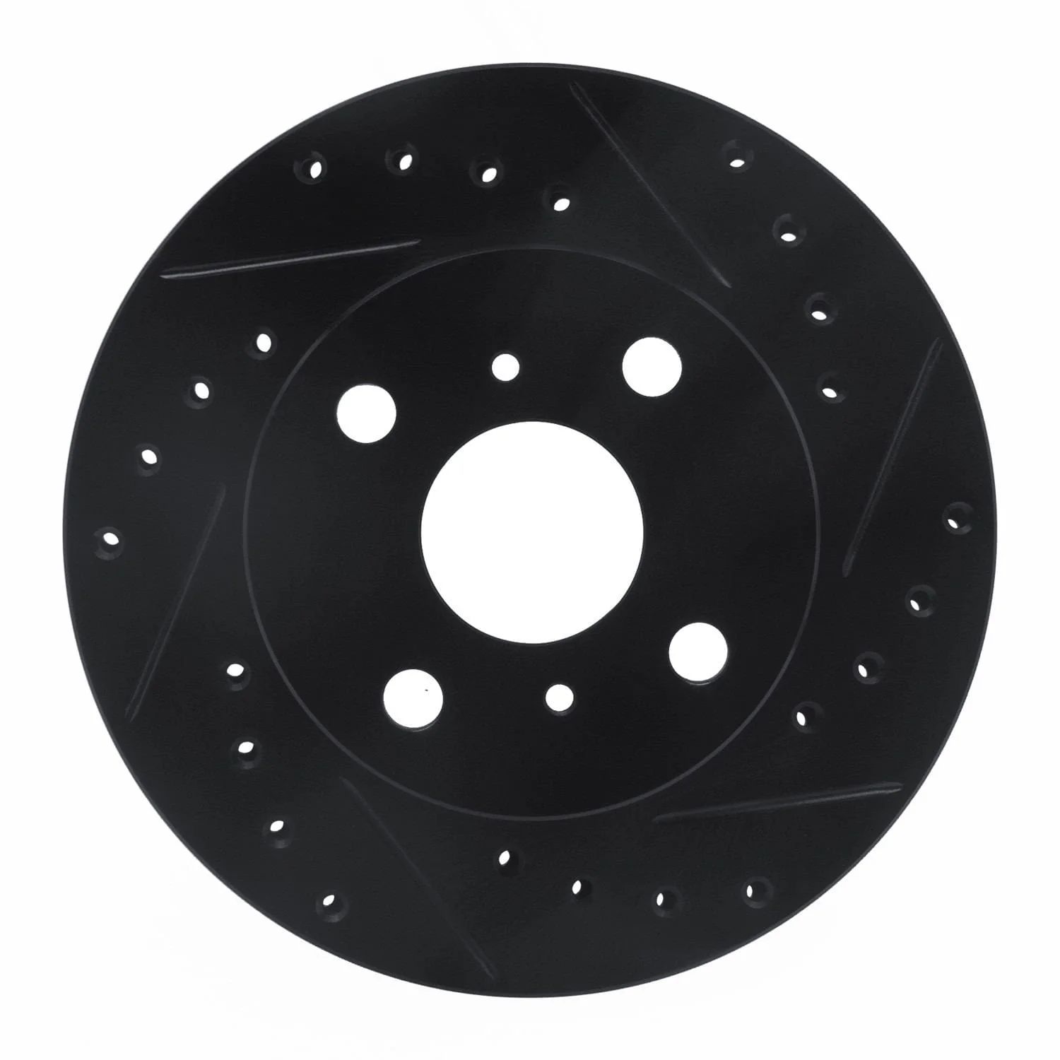 R1 Concepts 88-92 Geo Prizm Front Right Drilled & Slotted Black Brake Rotor