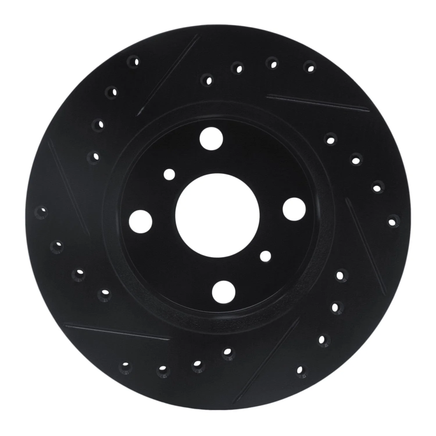 R1 Concepts 88-92 Geo Prizm Front Right Drilled & Slotted Black Brake Rotor - Image 2