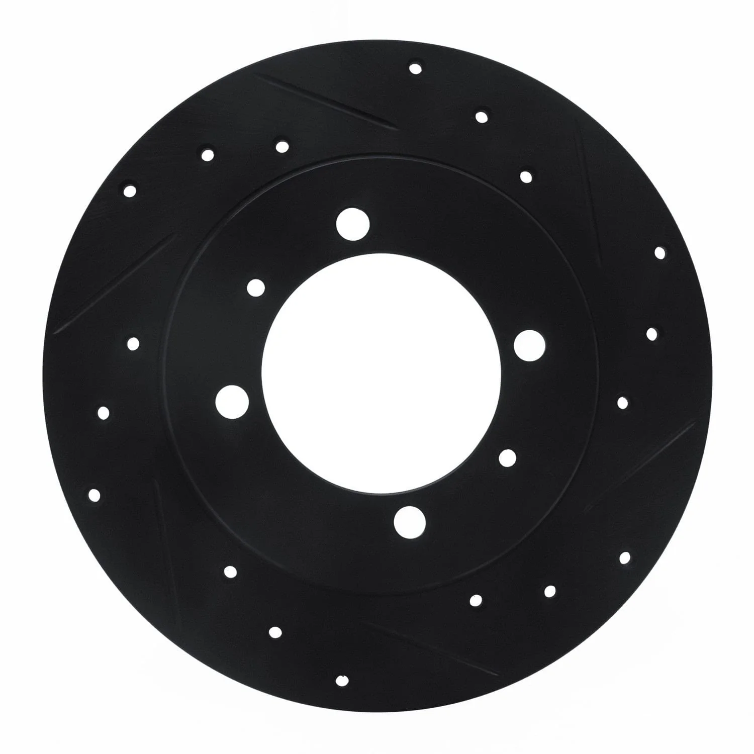 R1 Concepts 88-93 Dodge Colt Rear Right Drilled & Slotted Black Brake Rotor