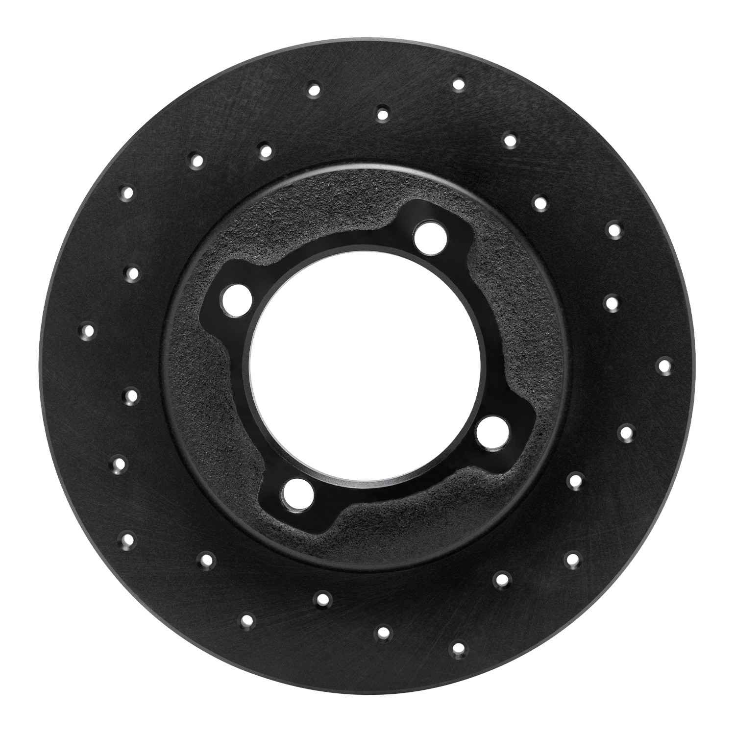 R1 Concepts 88-93 Ford Festiva Front Right Drilled Black Brake Rotor