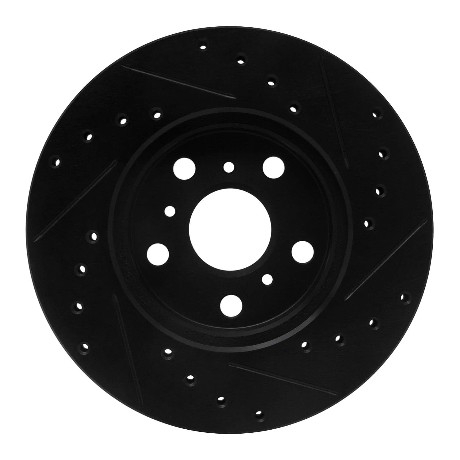 R1 Concepts 88-93 Toyota Celica Front Left Drilled & Slotted Black Brake Rotor - Image 2