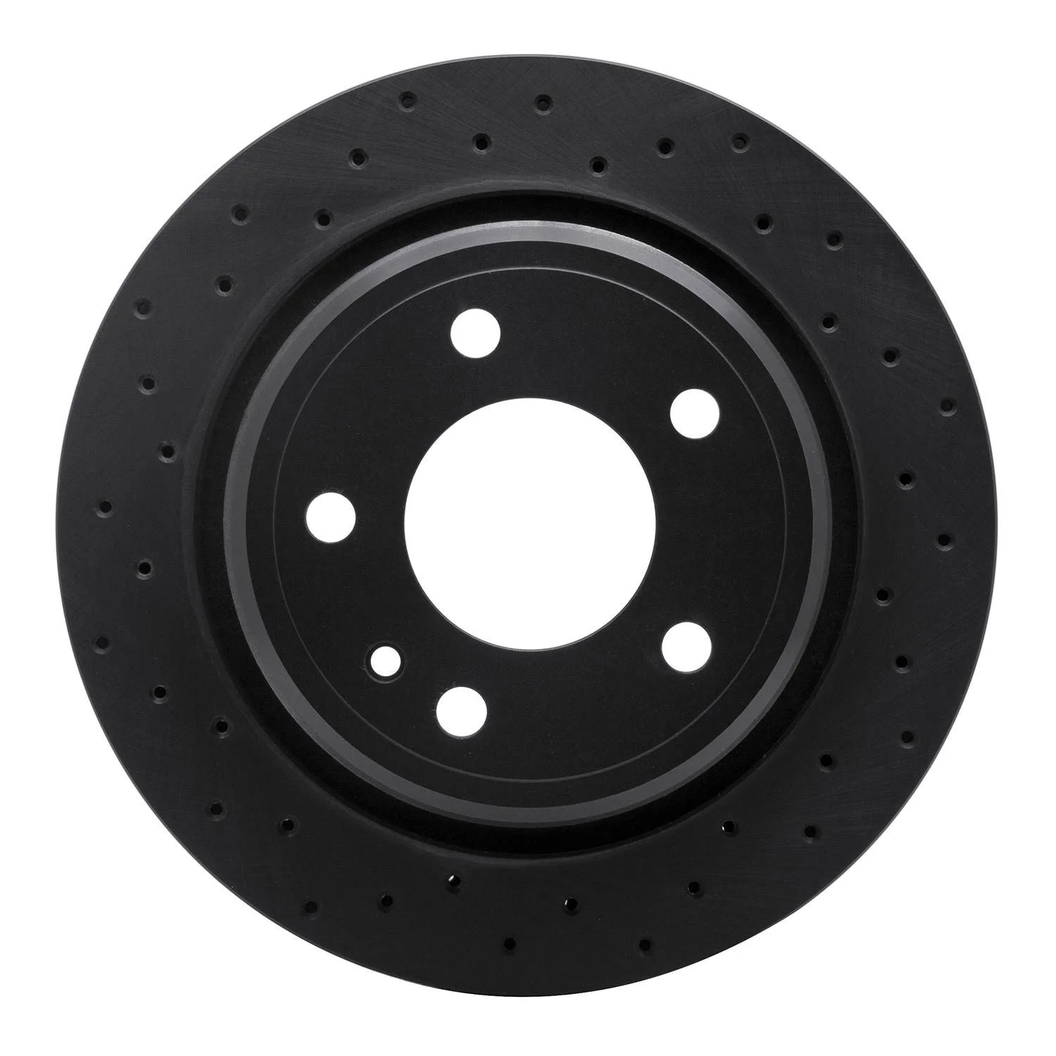 R1 Concepts 88-94 BMW 740i Rear Left Drilled Black Brake Rotor