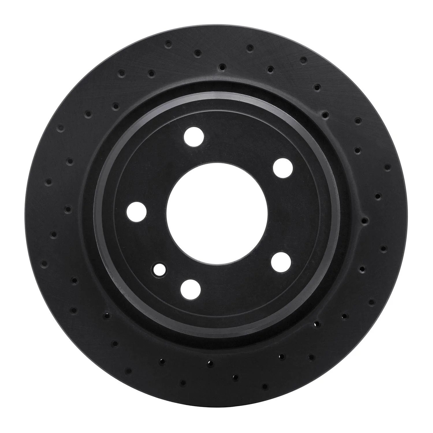R1 Concepts 88-94 BMW 740i Rear Right Drilled Black Brake Rotor