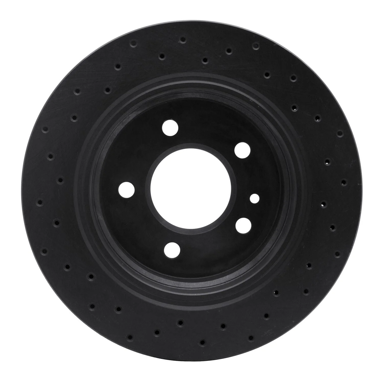 R1 Concepts 88-94 BMW 740i Rear Right Drilled Black Brake Rotor - Image 2
