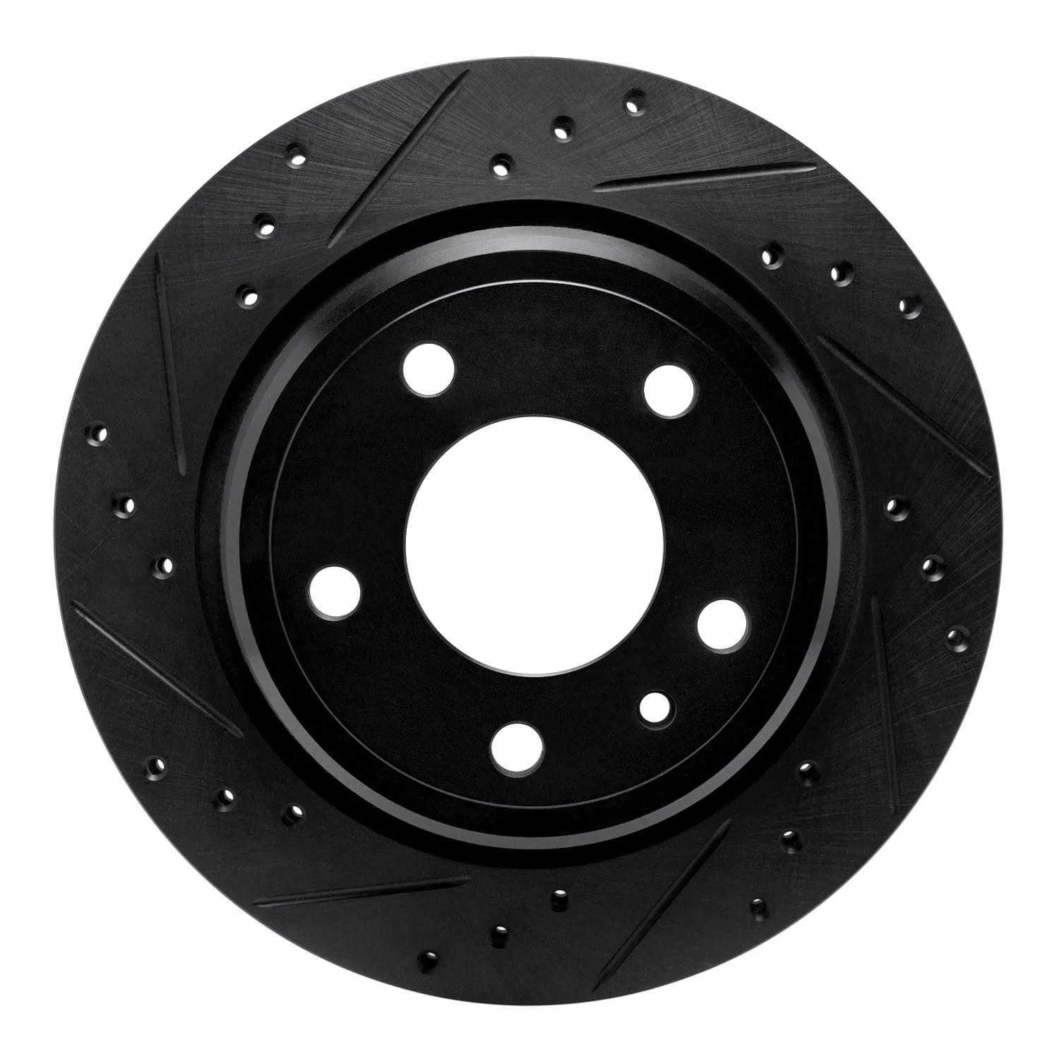 R1 Concepts 88-94 BMW 750IL Rear Left Drilled & Slotted Black Brake Rotor